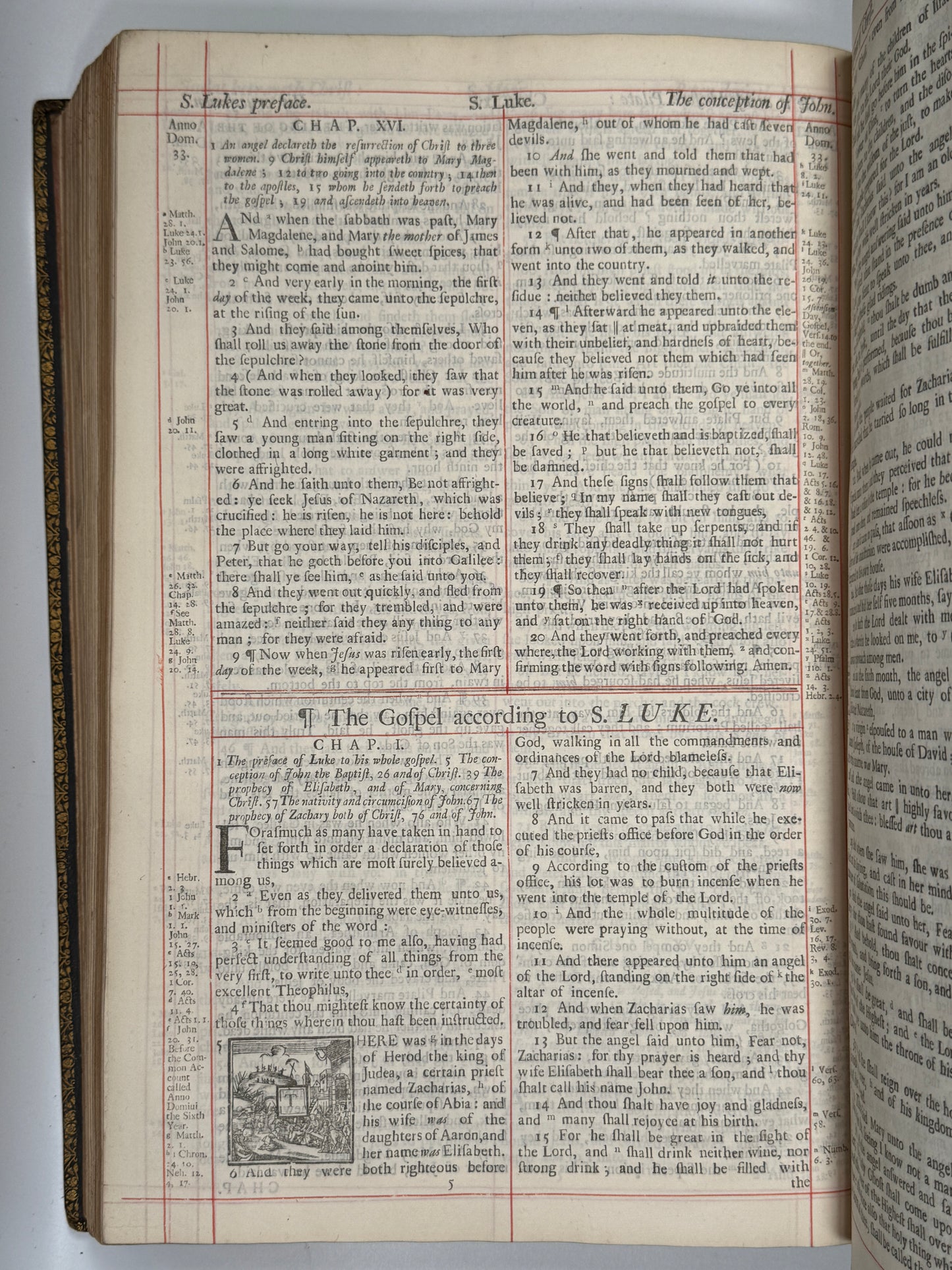 1709 Red-Ruled King James Bible in a Magnificent Contemporary Fine Binding