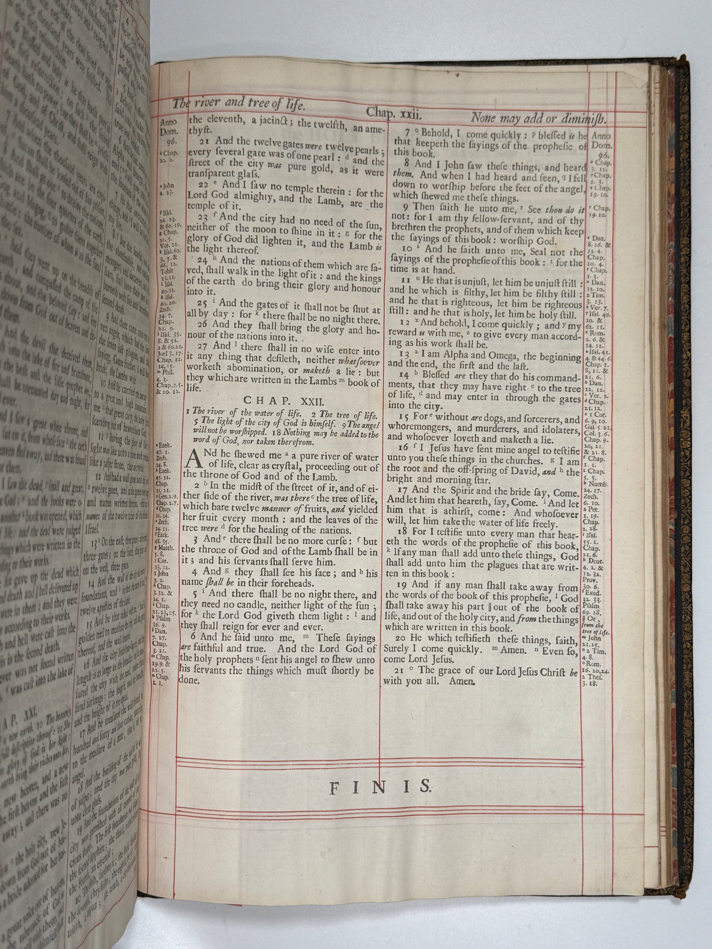 1709 Red-Ruled King James Bible in a Magnificent Contemporary Fine Binding