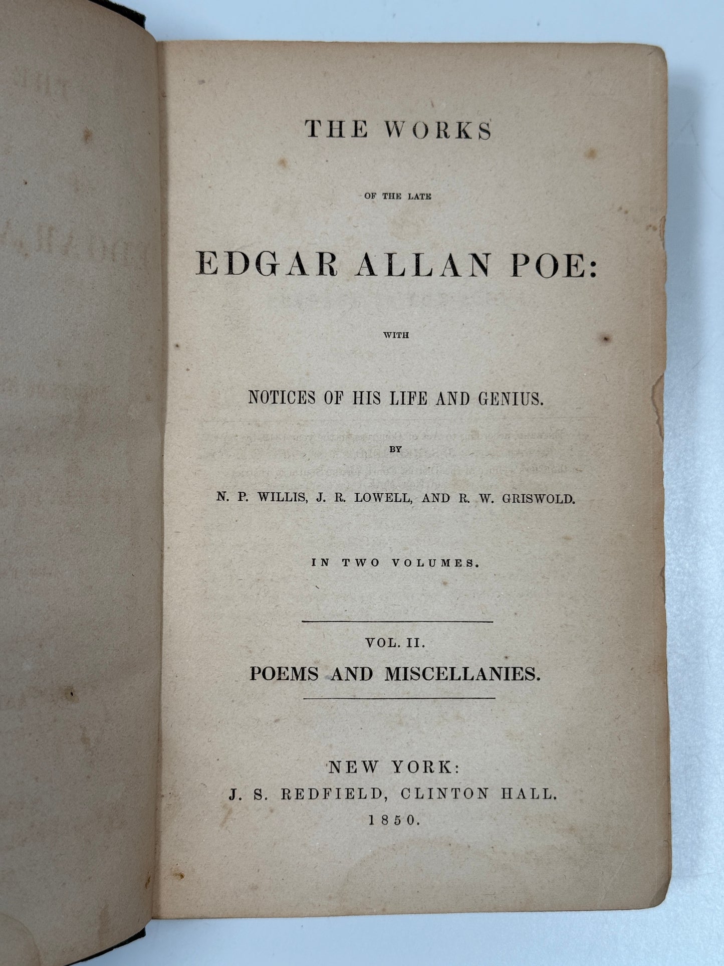 The Works of Edgar Allan Poe 1850-1856 First Editions in Original Cloth