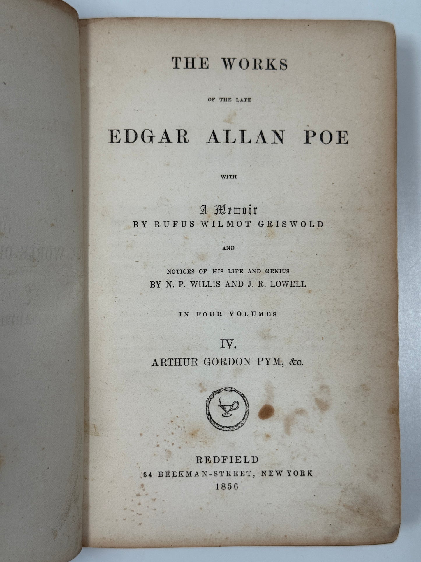 The Works of Edgar Allan Poe 1850-1856 First Editions in Original Cloth