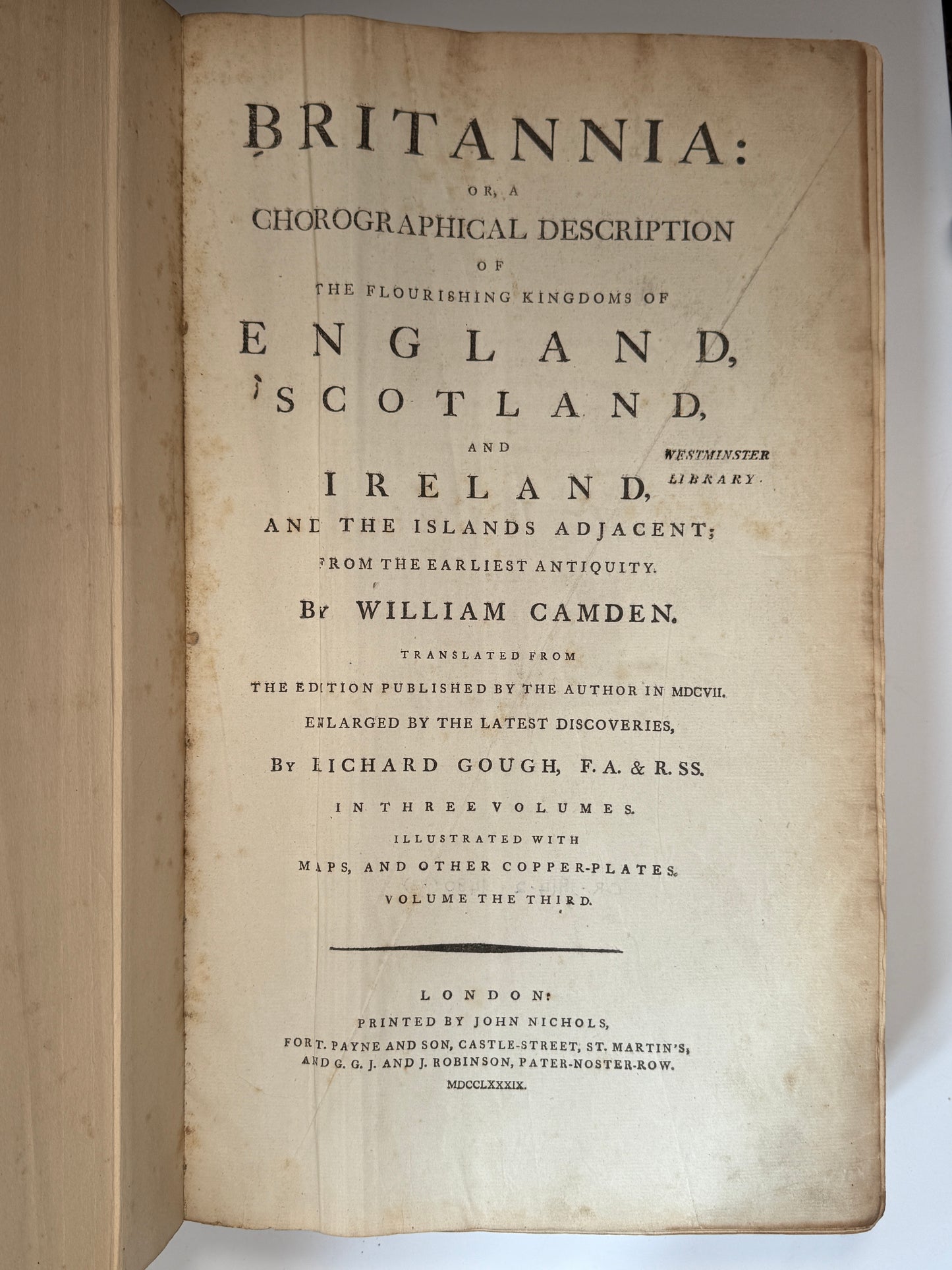 Camden's Britannia 1789 First Gough Edition
