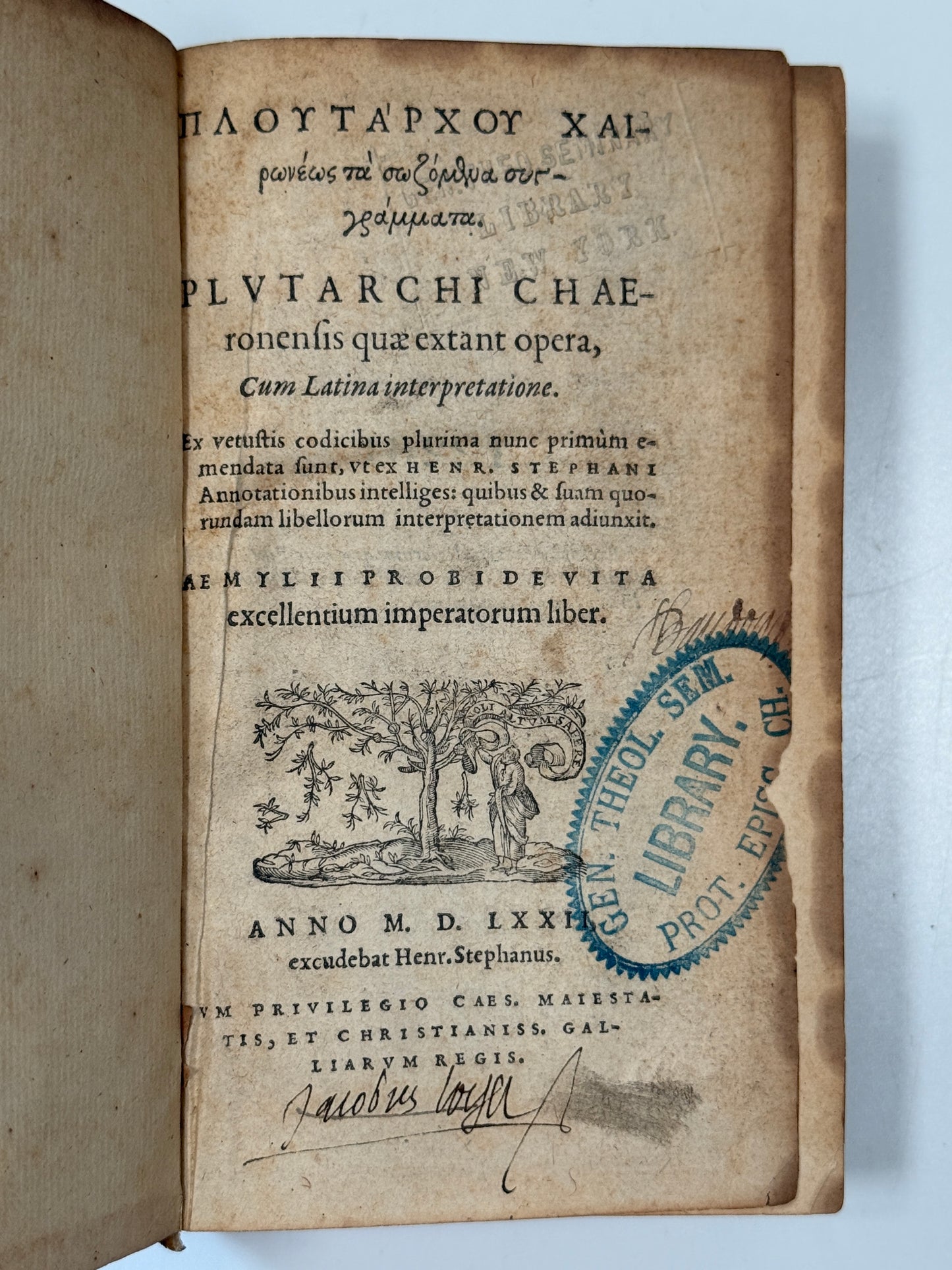 The Works of Plutarch 1572 First Edition