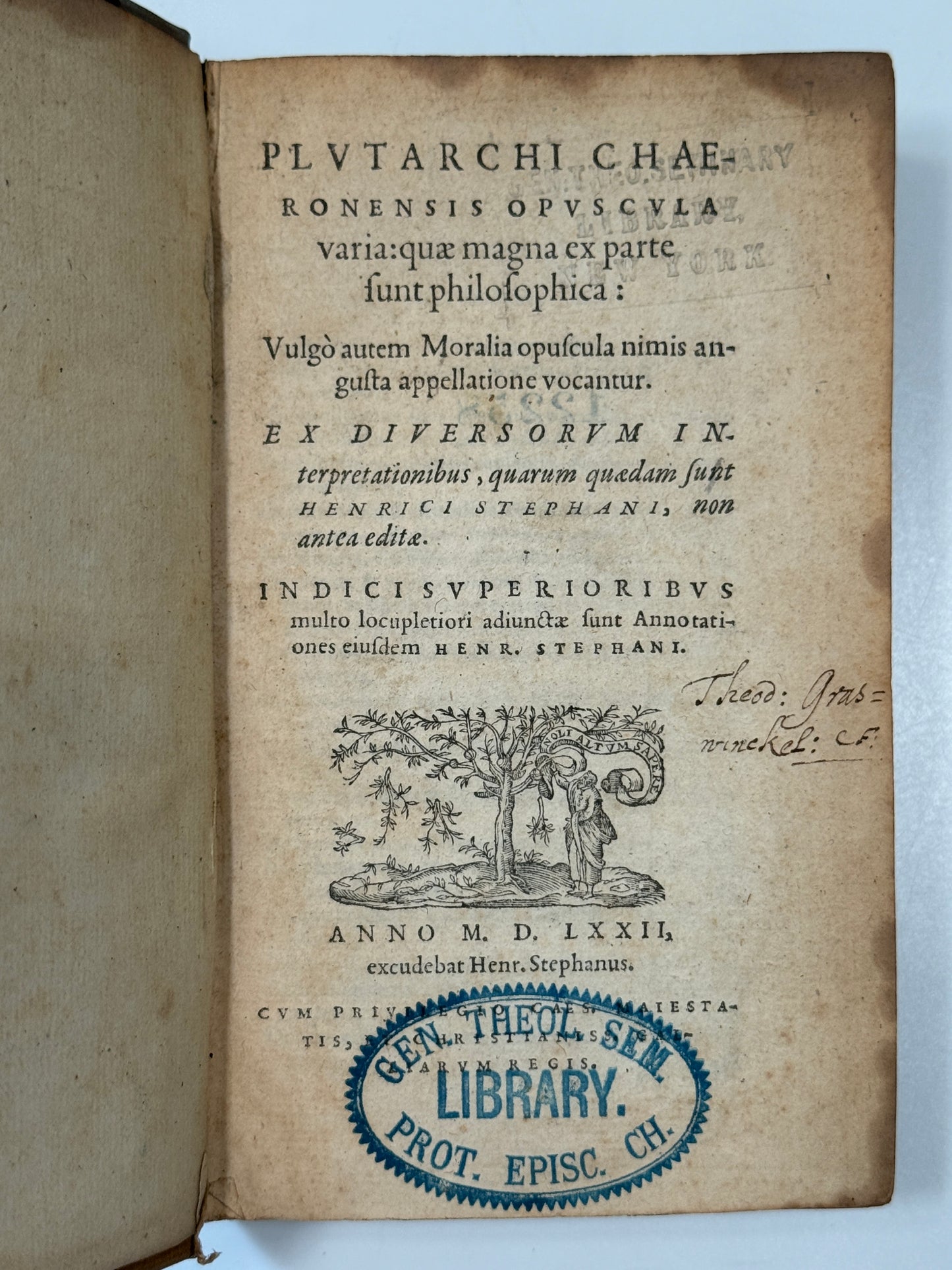 The Works of Plutarch 1572 First Edition
