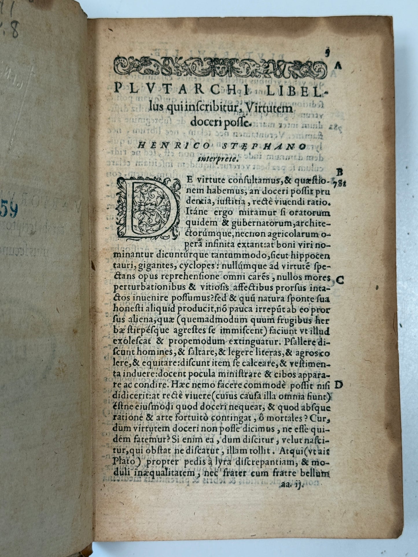 The Works of Plutarch 1572 First Edition
