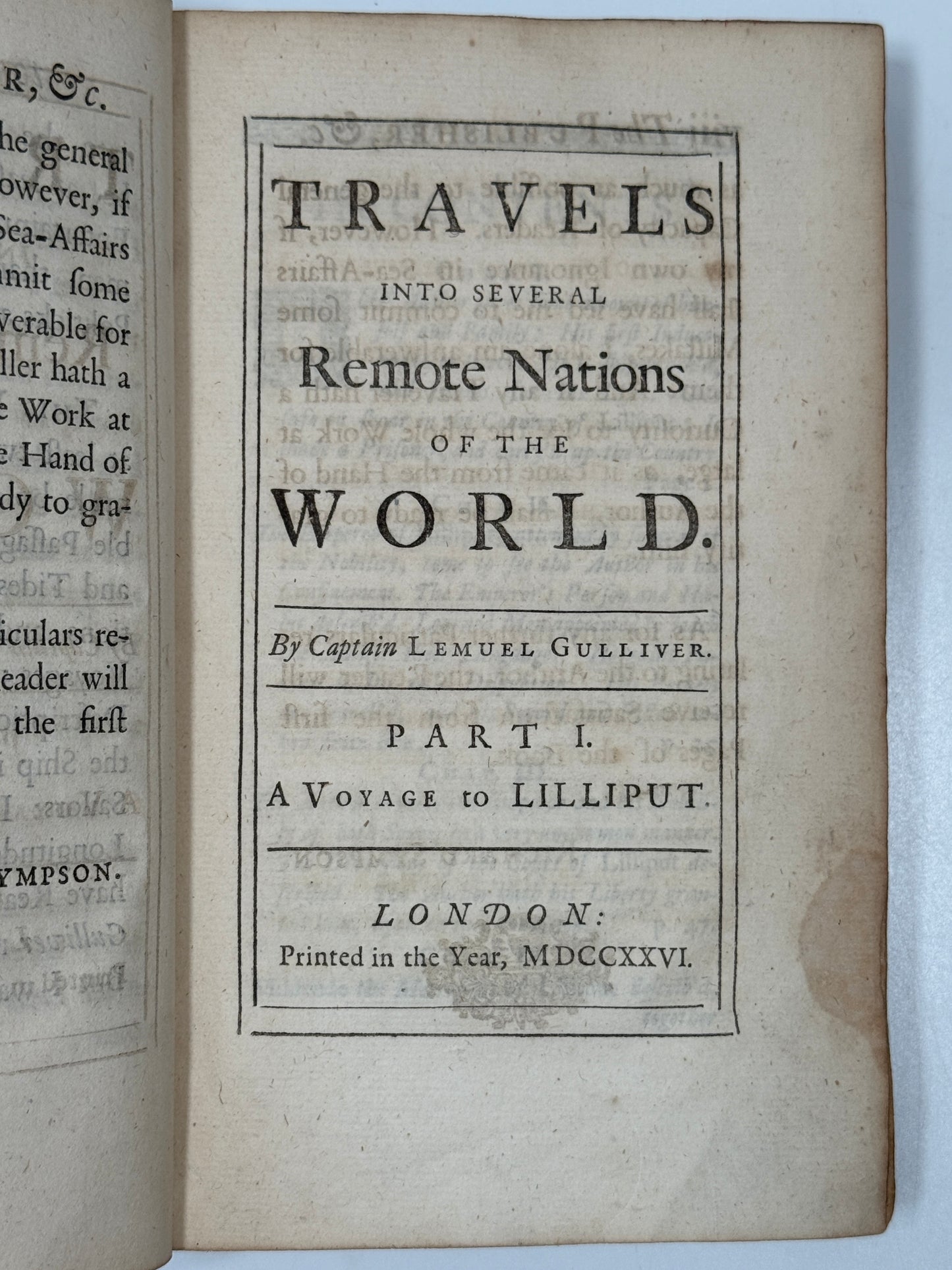Gulliver's Travels by Jonathan Swift 1726 First Edition