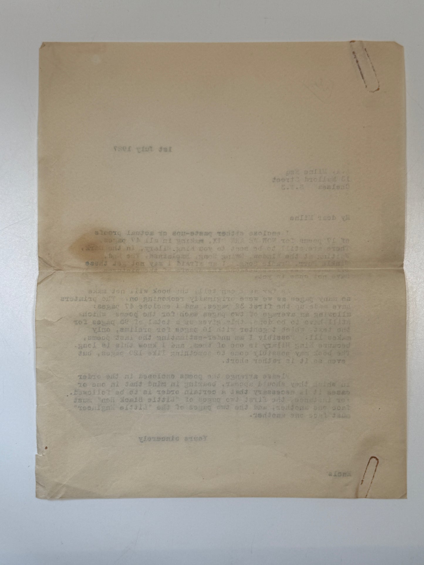 A.A. Milne Winnie the Pooh Manuscript Archive - E.H Shepard, Now We Are Six