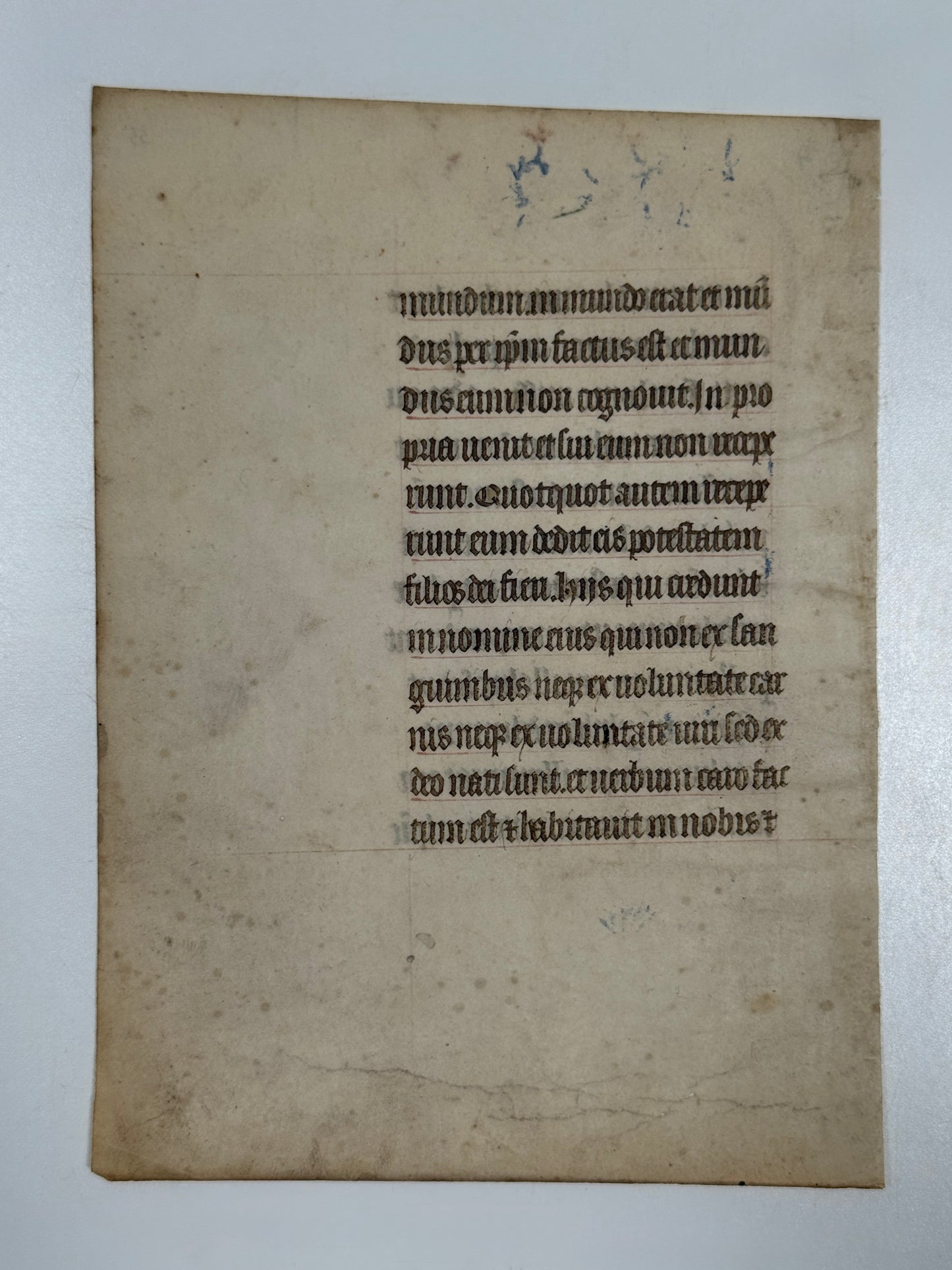 John 1 Medieval Manuscript: The Incarnation of Jesus Christ c.1300s Error Leaf