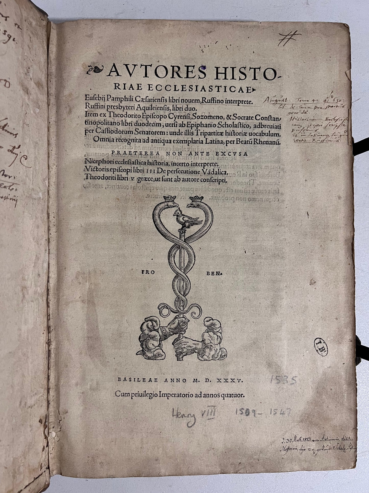 Eusebius' Historia Ecclesiastica 1535