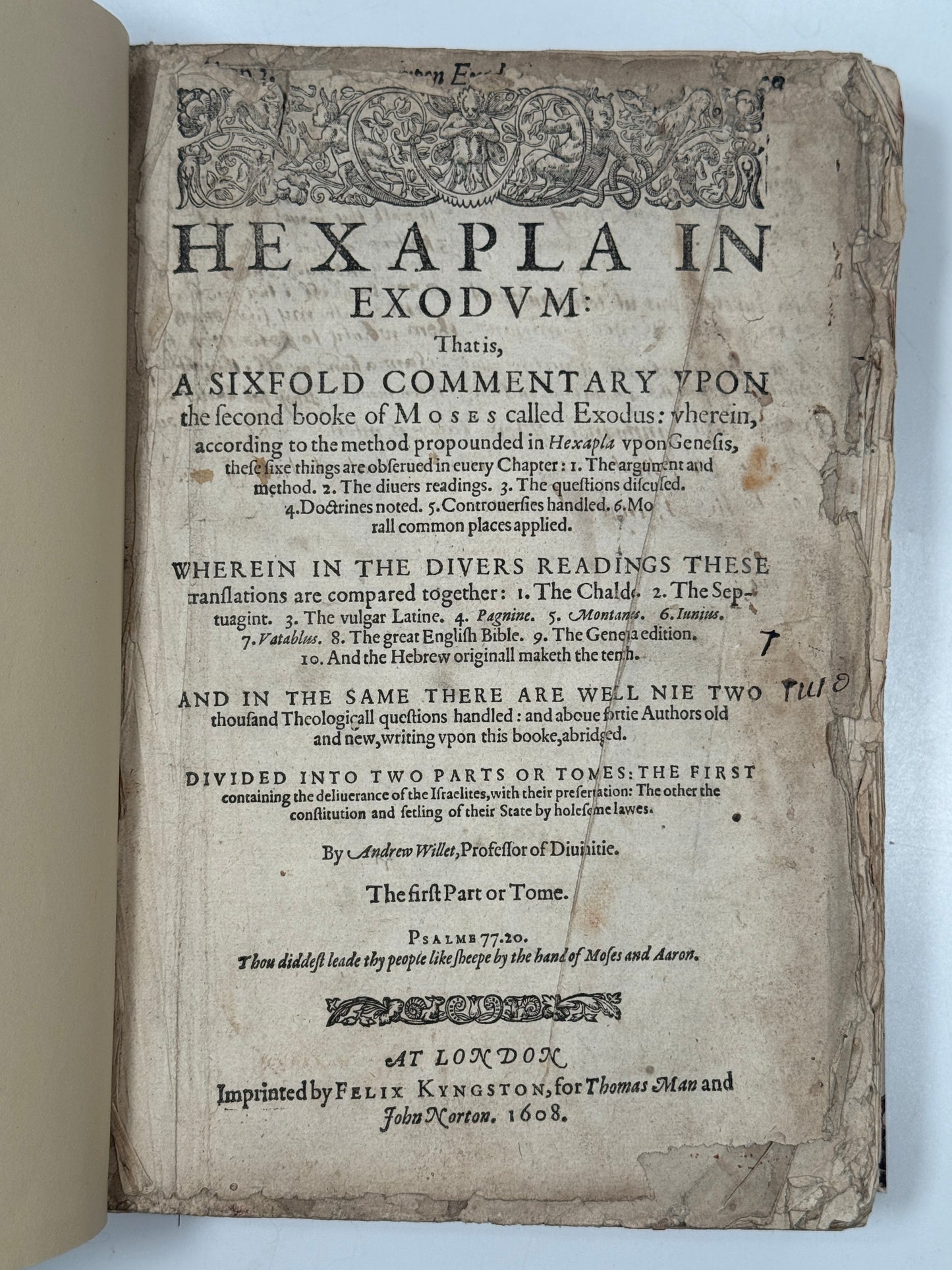 Andrew Willet's Commentary on Exodus 1608