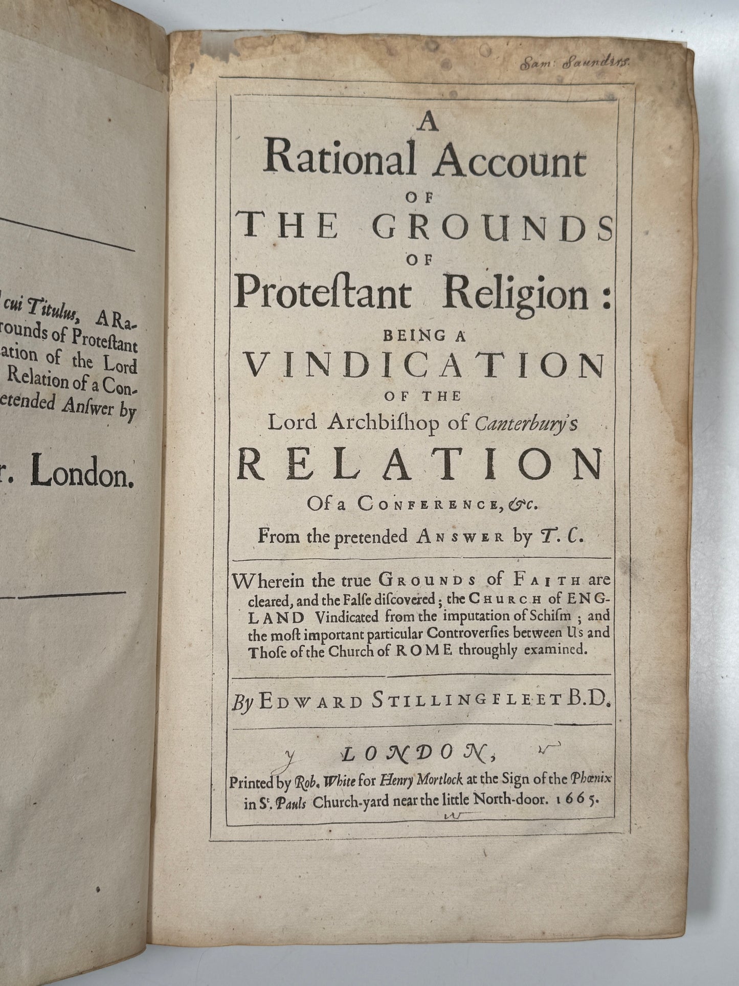 Edward Stillingfleet on Protestantism 1665 First Edition