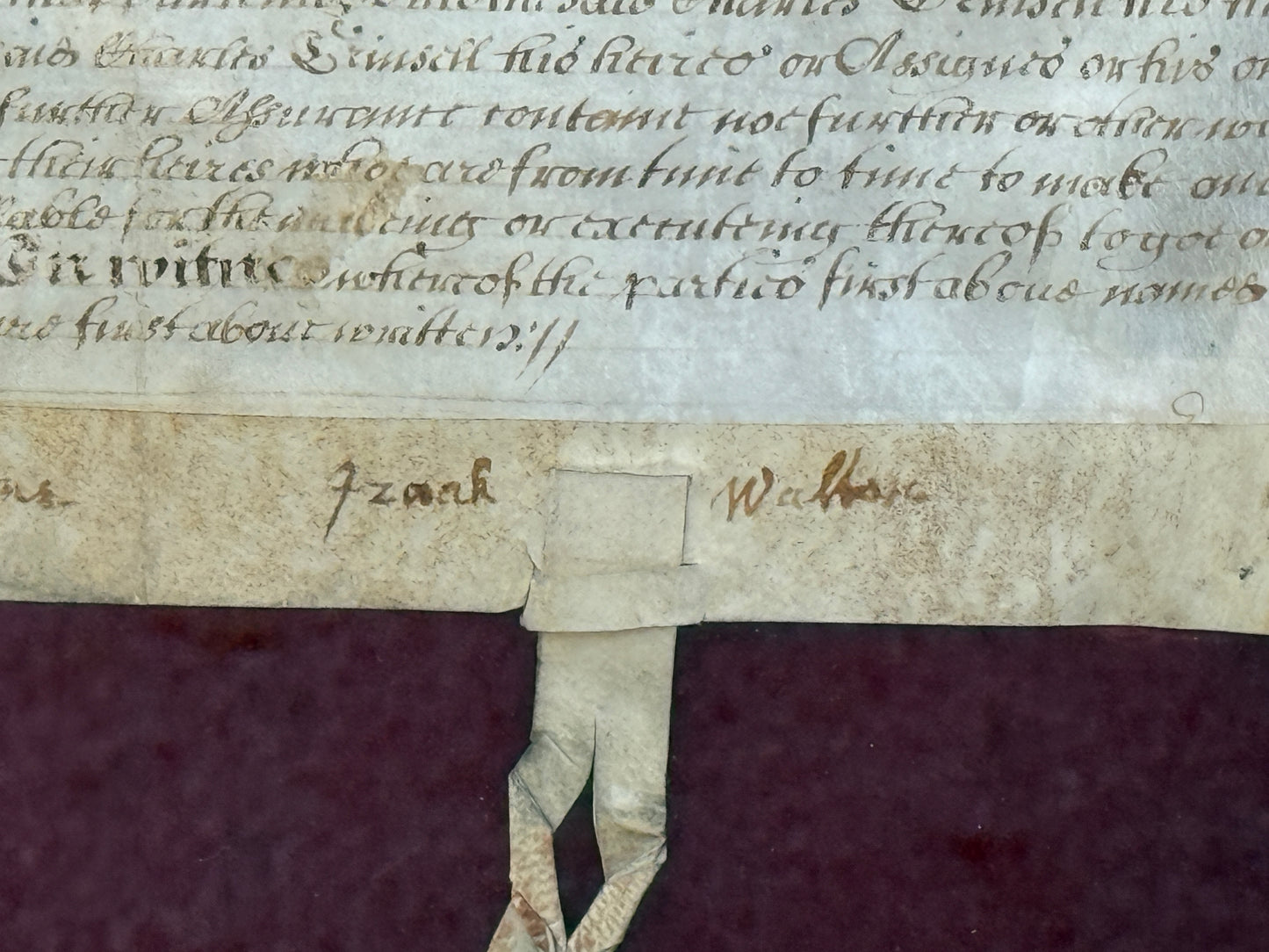 Izaak Walton 1670 Autograph Vellum Document Framed