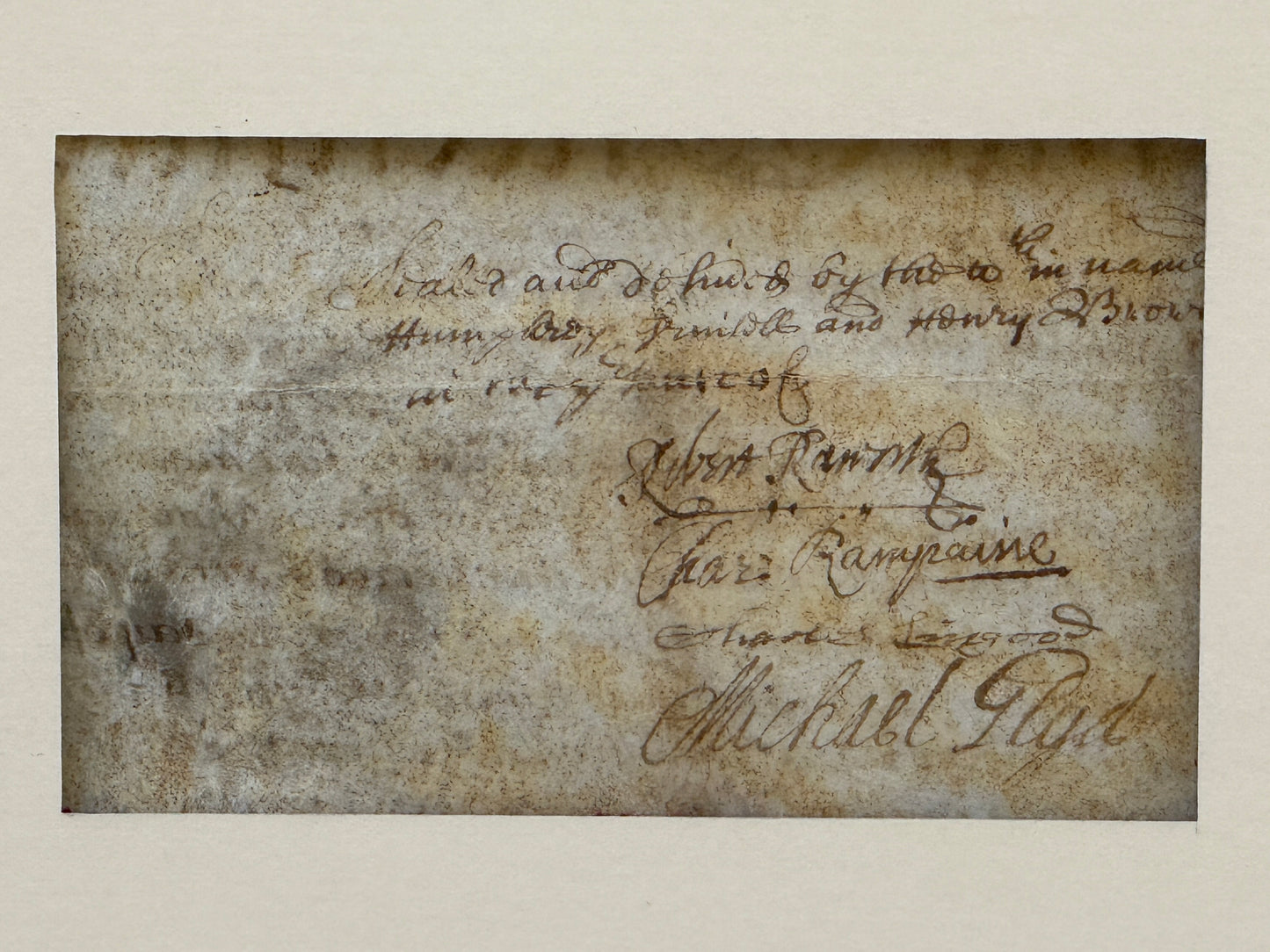 Izaak Walton 1670 Autograph Vellum Document Framed