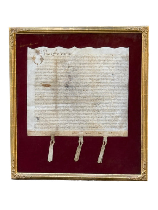 Izaak Walton 1670 Autograph Vellum Document Framed