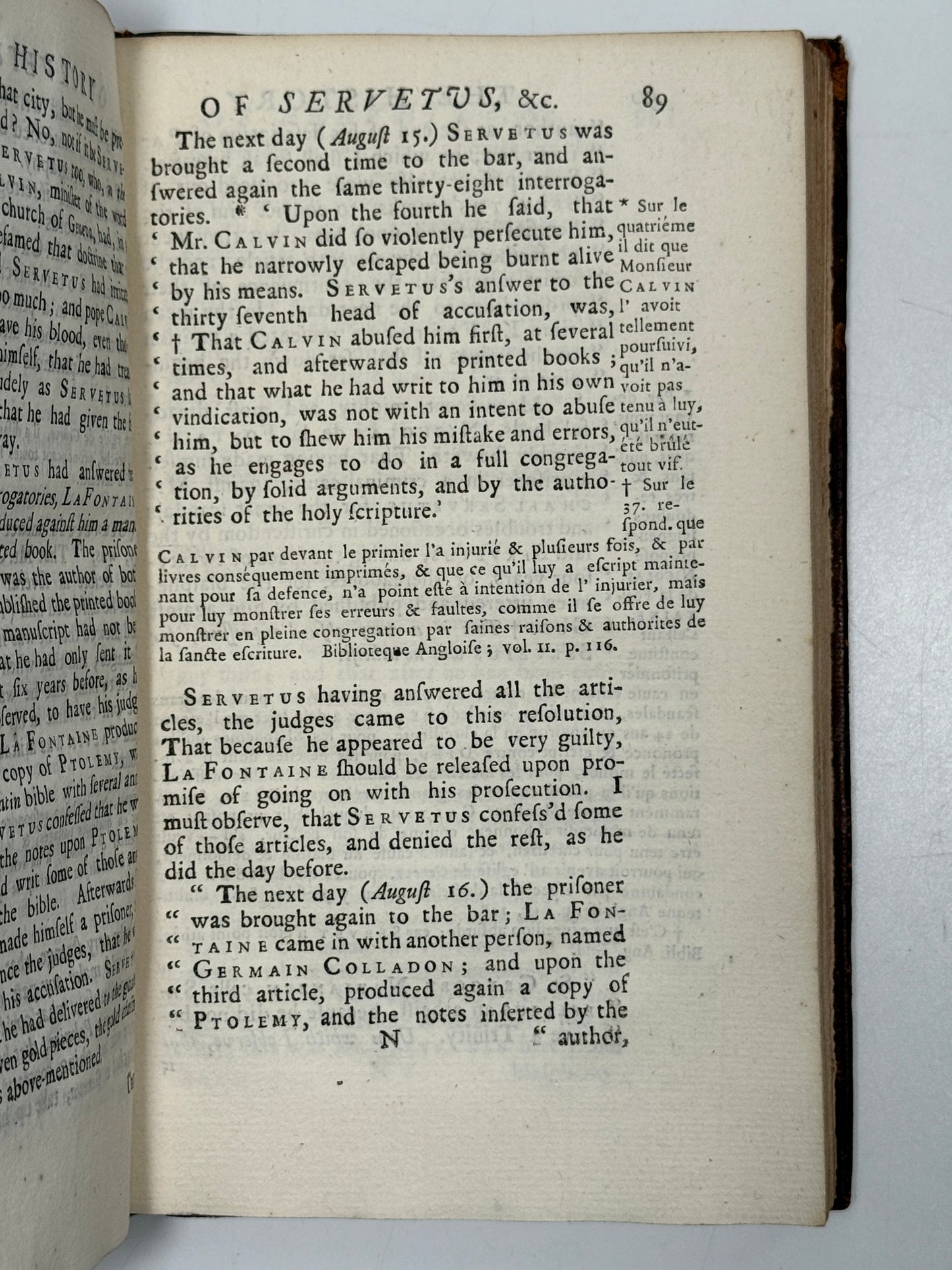 An Impartial History of Michael Servetus 1724 First Edition