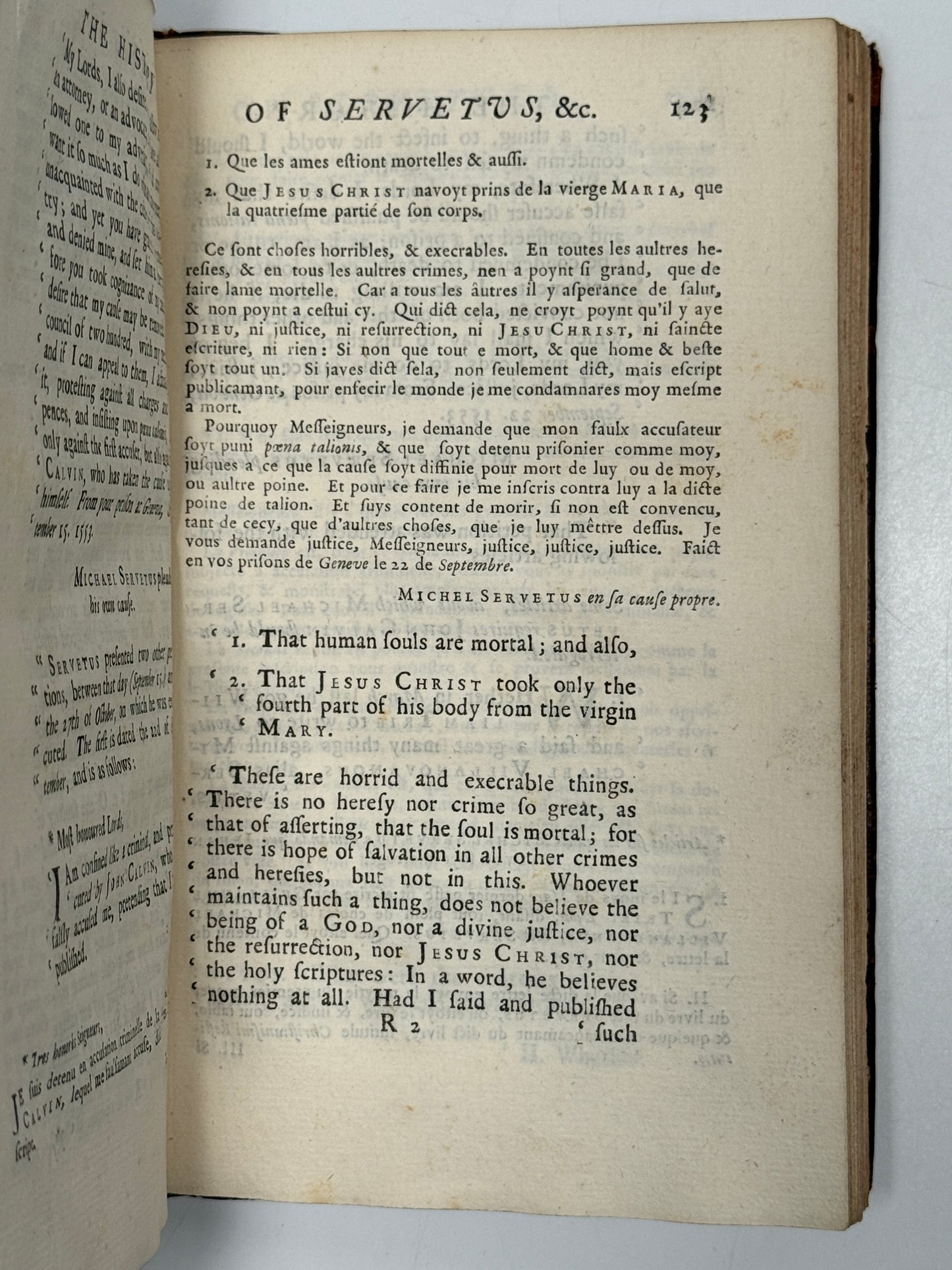 An Impartial History of Michael Servetus 1724 First Edition