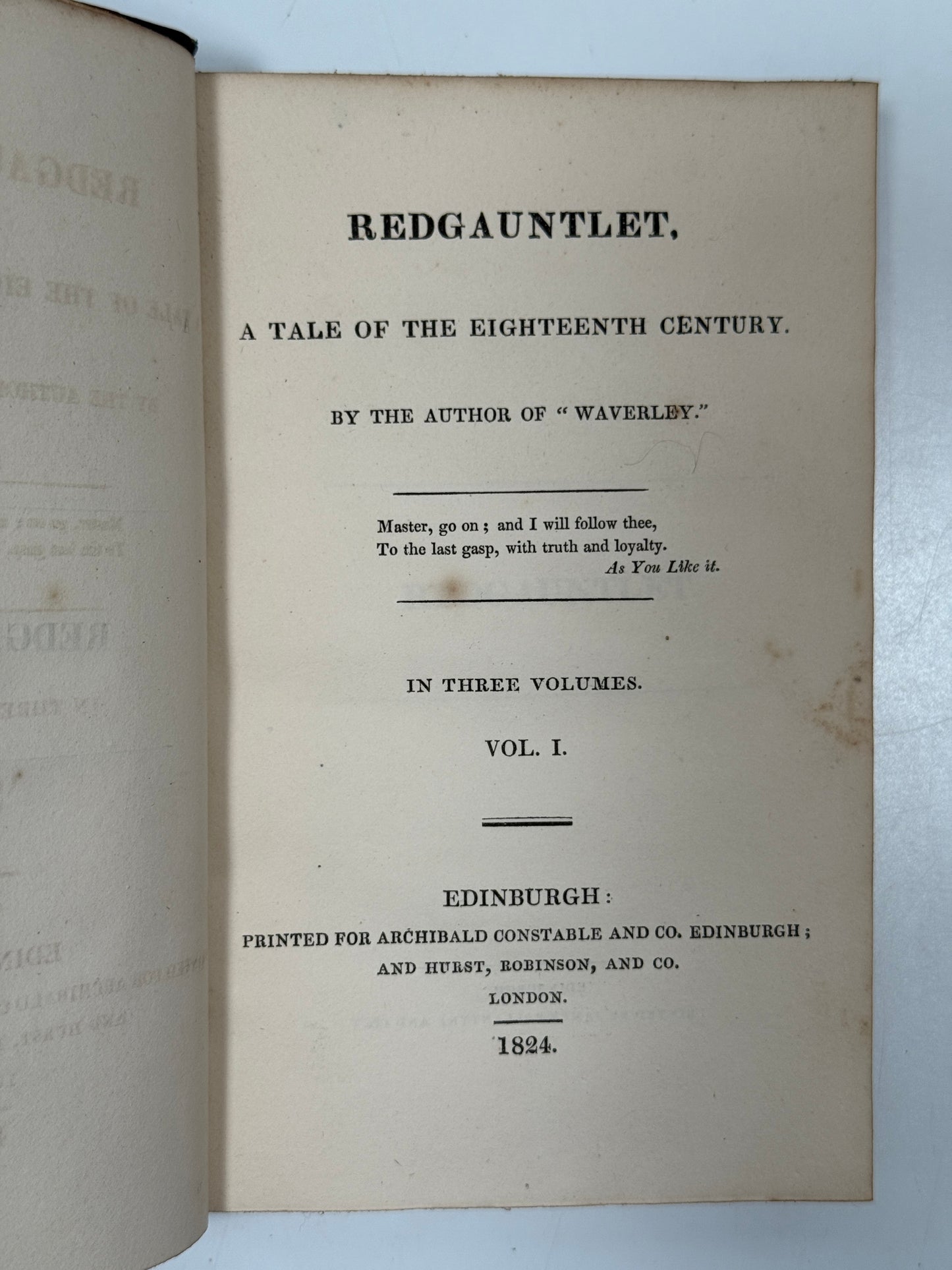 Redgauntlet by Walter Scott 1824 First Edition