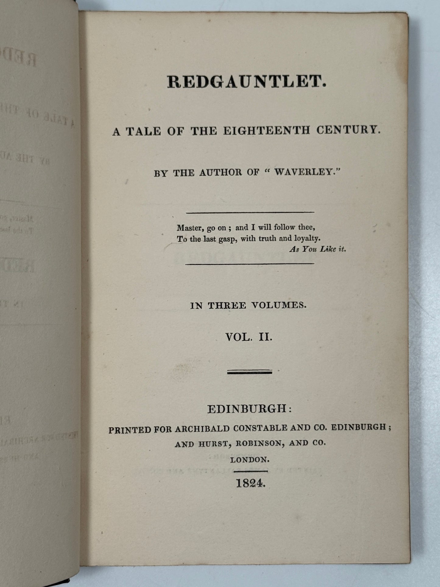Redgauntlet by Walter Scott 1824 First Edition