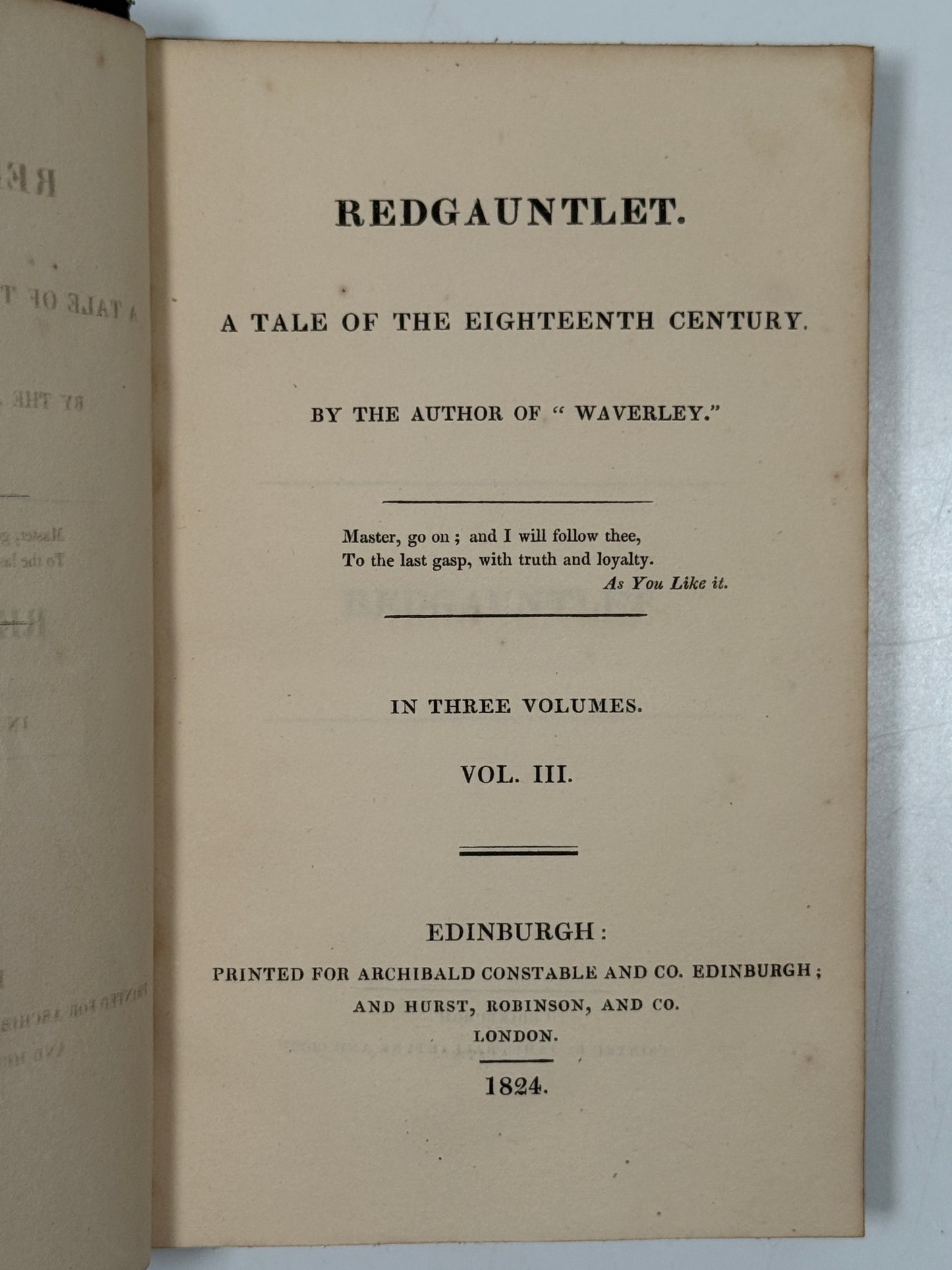 Redgauntlet by Walter Scott 1824 First Edition