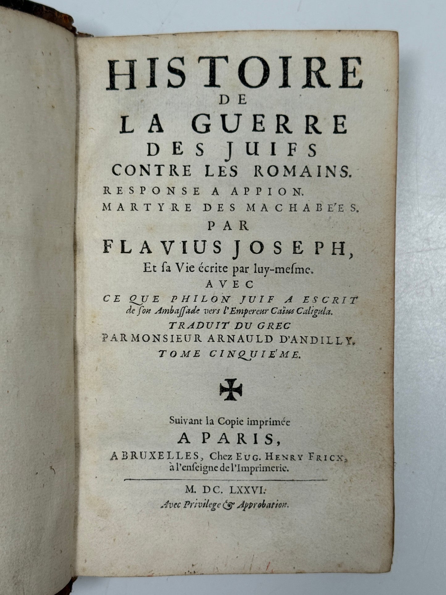 History of the Jews 1676 Josephus