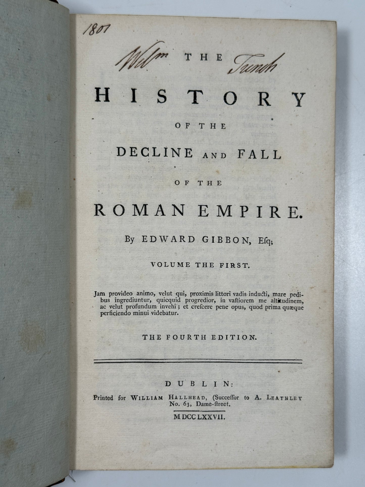 Decline and Fall of the Roman Empire by Edward Gibbon 1777 First Edition Thus