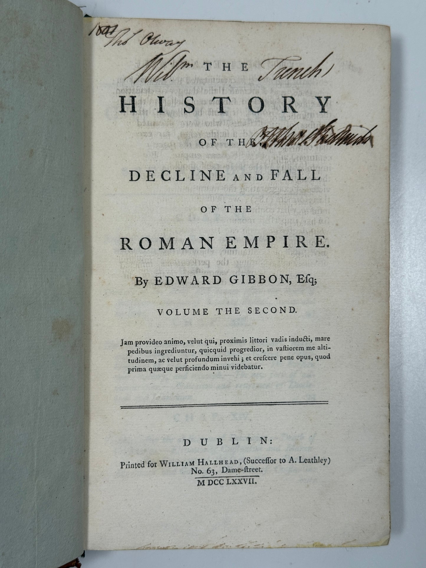 Decline and Fall of the Roman Empire by Edward Gibbon 1777 First Edition Thus