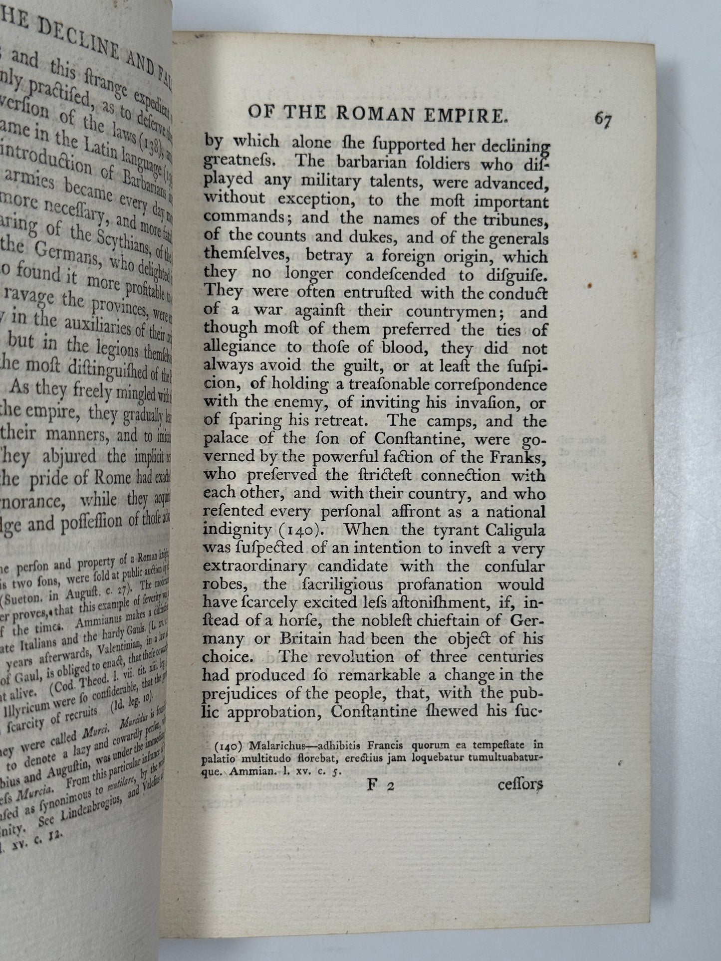 Decline and Fall of the Roman Empire by Edward Gibbon 1777 First Edition Thus