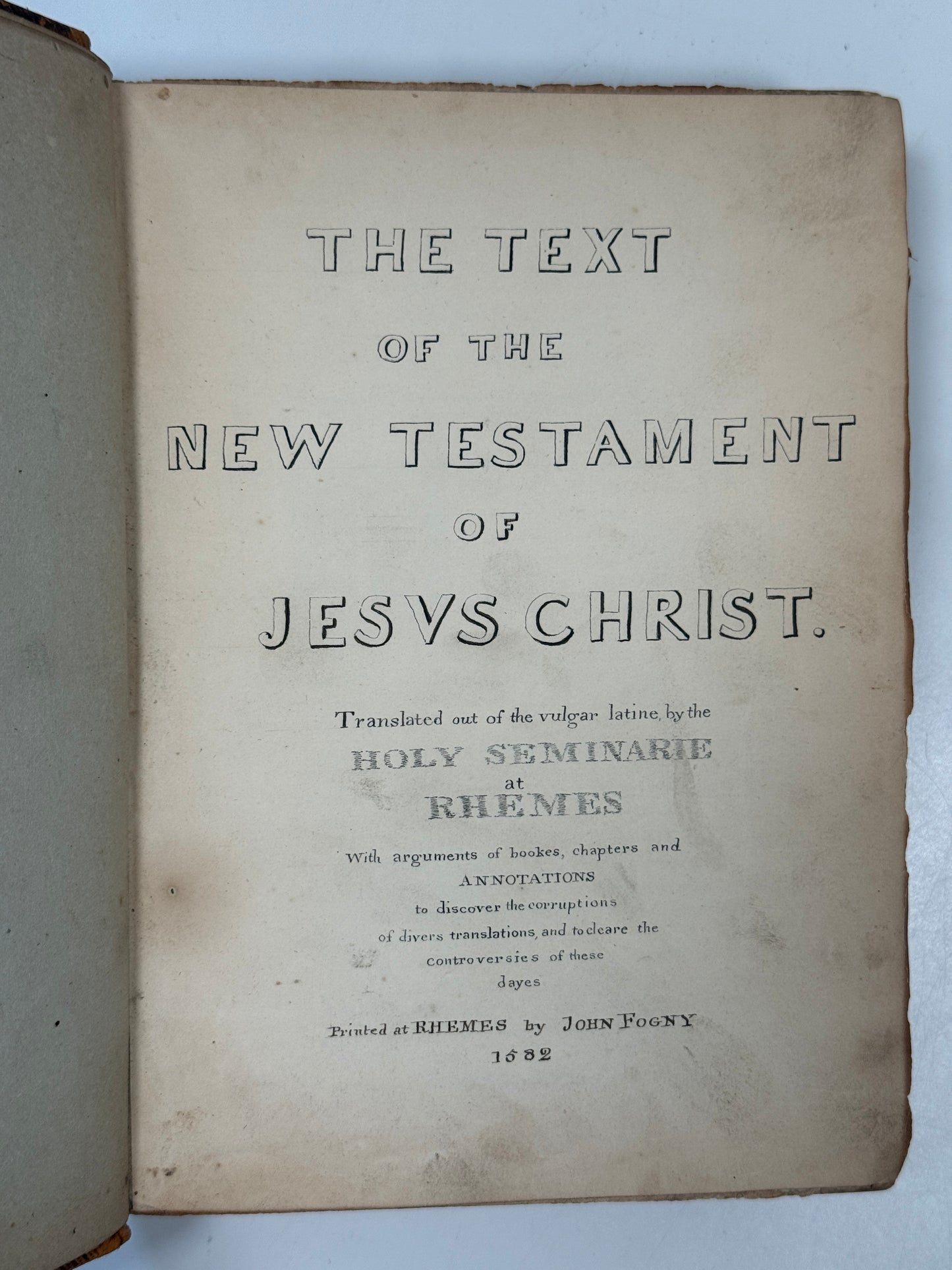 1582 New Testament Douay Rheims First Edition