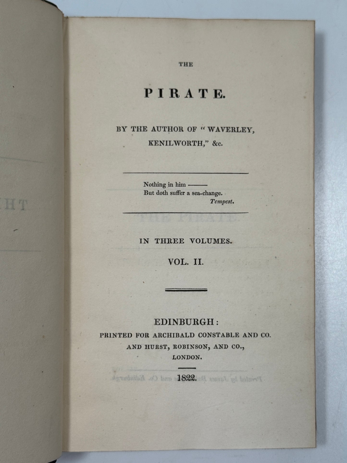 The Pirate by Sir Walter Scott 1822 First Edition