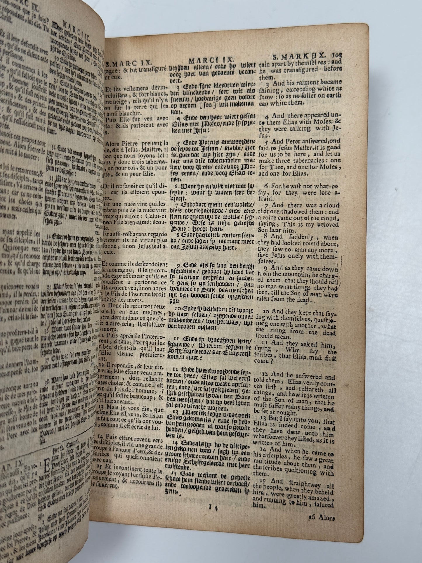 Polyglot New Testament 1684 French, English, Dutch; Triglot