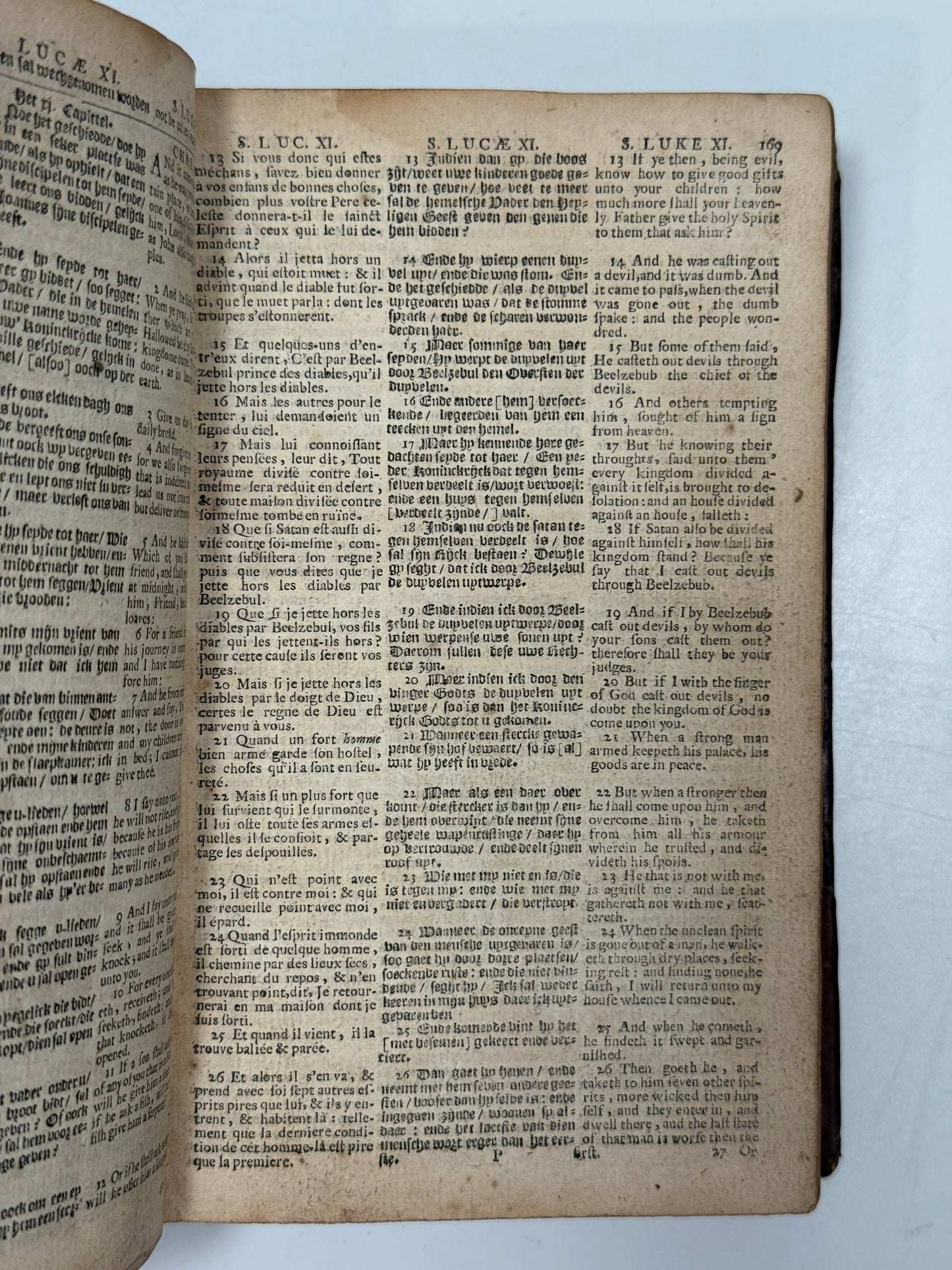 Polyglot New Testament 1684 French, English, Dutch; Triglot