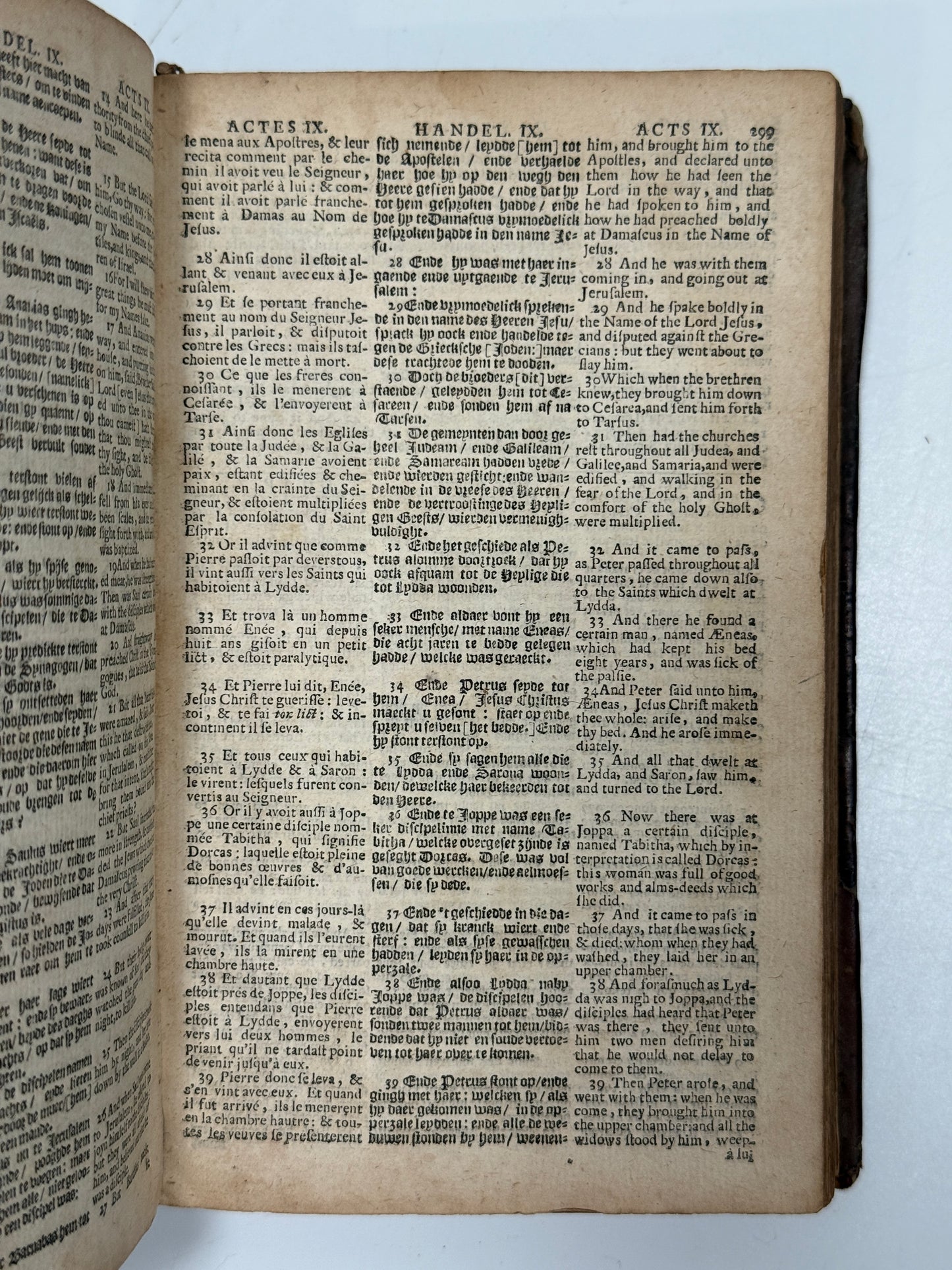 Polyglot New Testament 1684 French, English, Dutch; Triglot