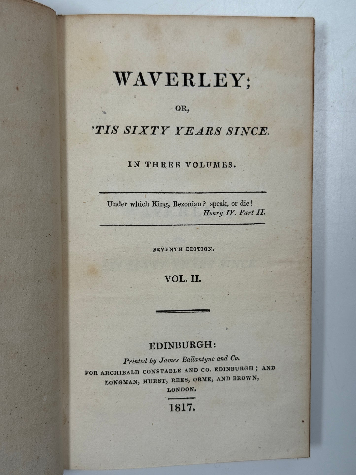 Waverley by Sir Walter Scott 1817