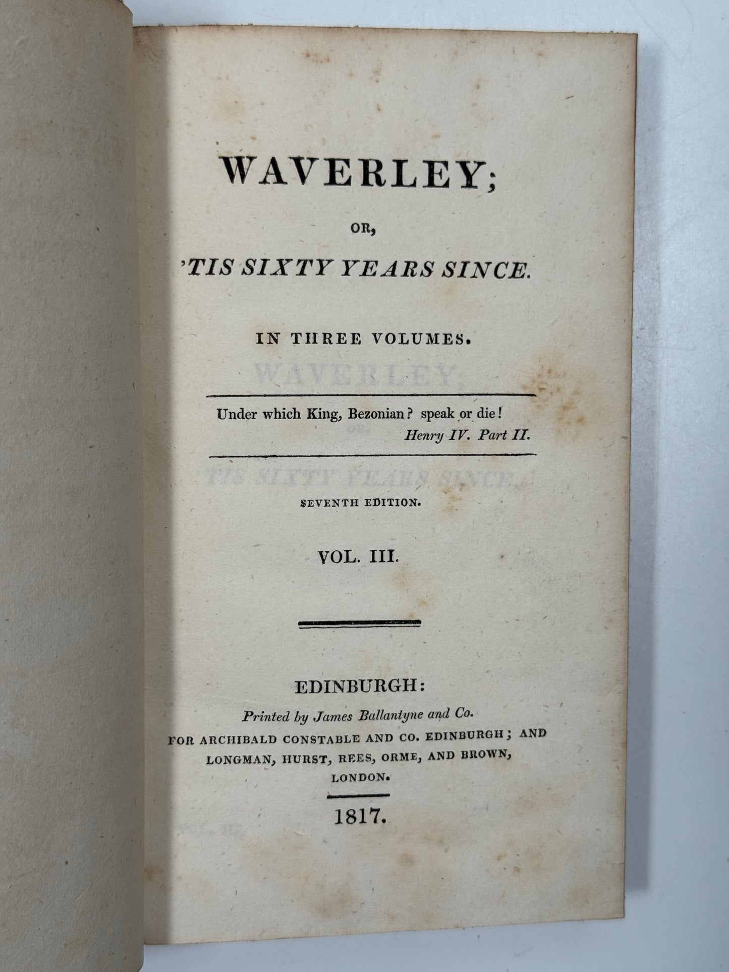 Waverley by Sir Walter Scott 1817