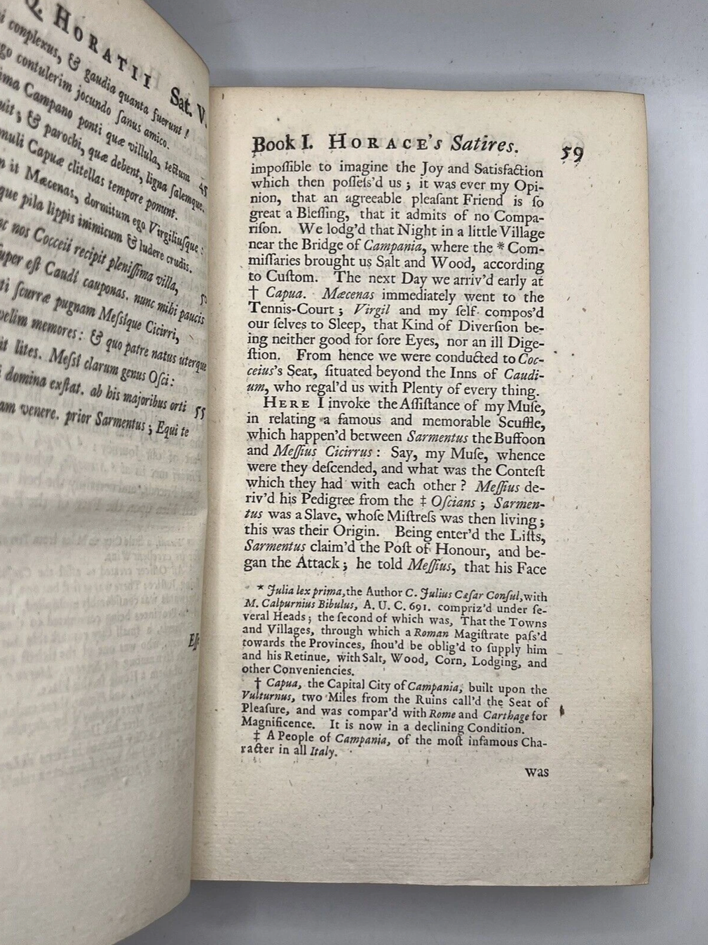 The Satires, Epistles, and Art of Poetry of Horace 1729 Dunster's Edition