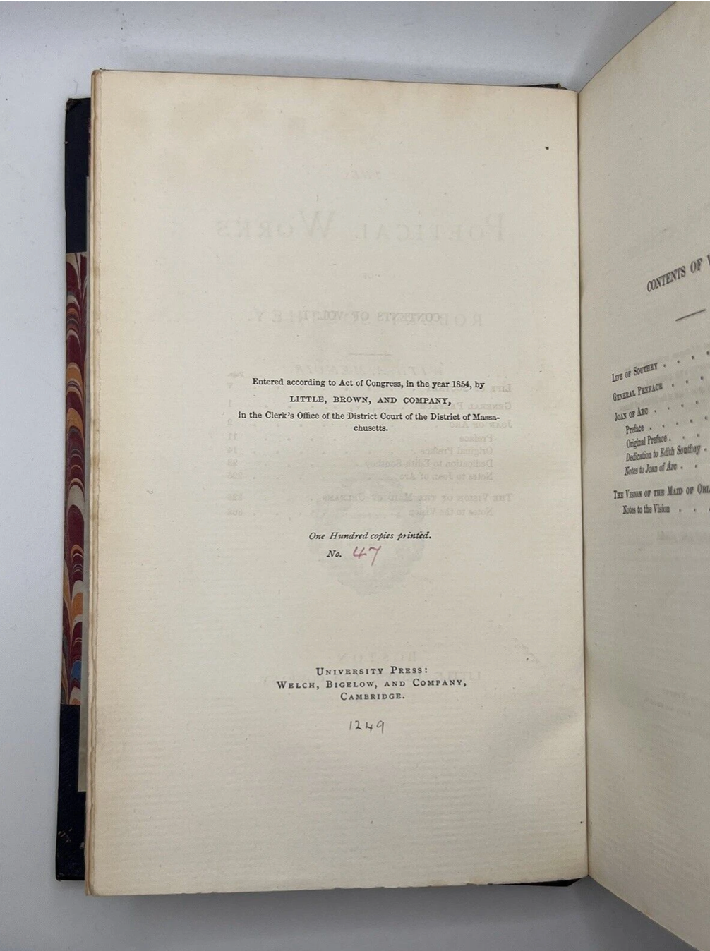 Poetical Works of Robert Southey 1866 Limited to 47/100