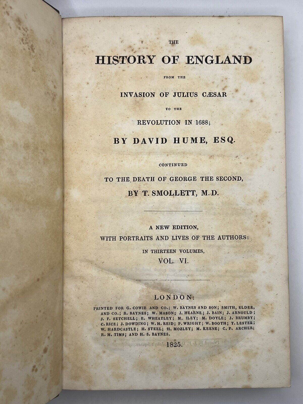 The History of England by David Hume and Tobias Smollett 1825