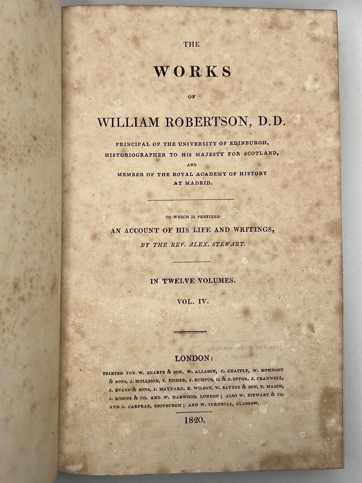 The Works of William Robertson 1820