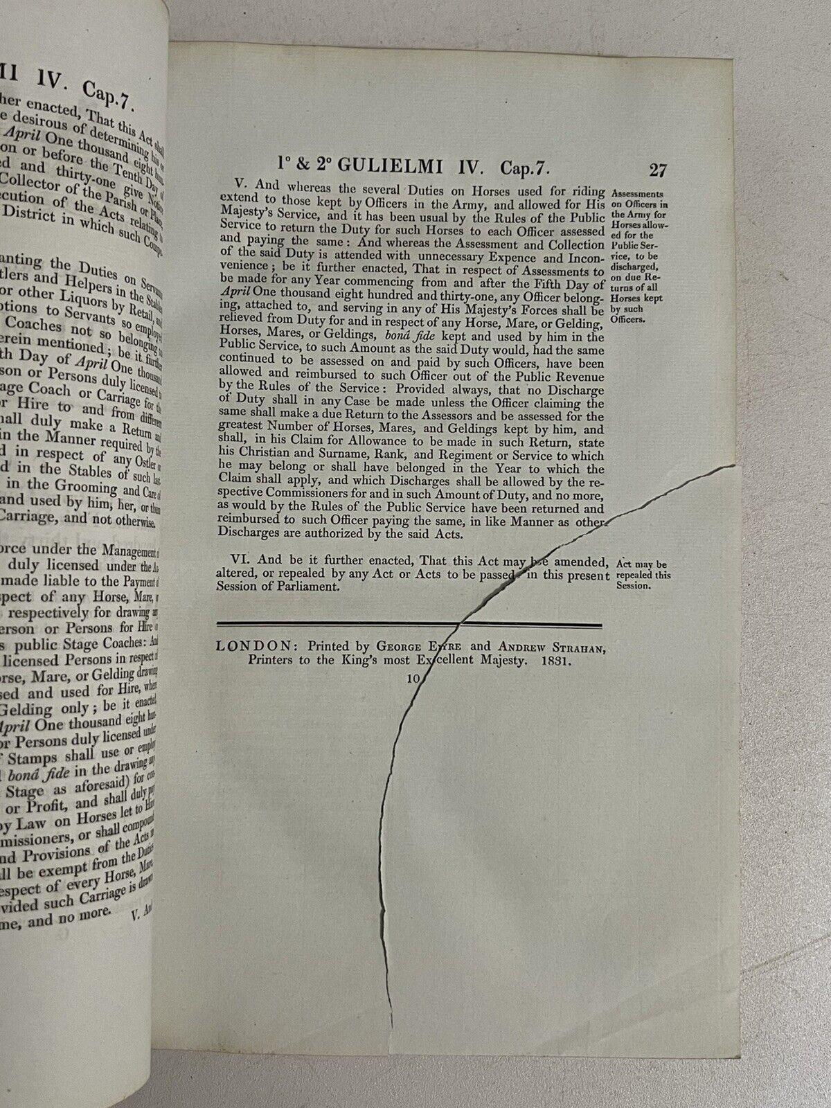 A Collection of the Public General Statutes 1831 Royal Binding, UK Chancery Copy