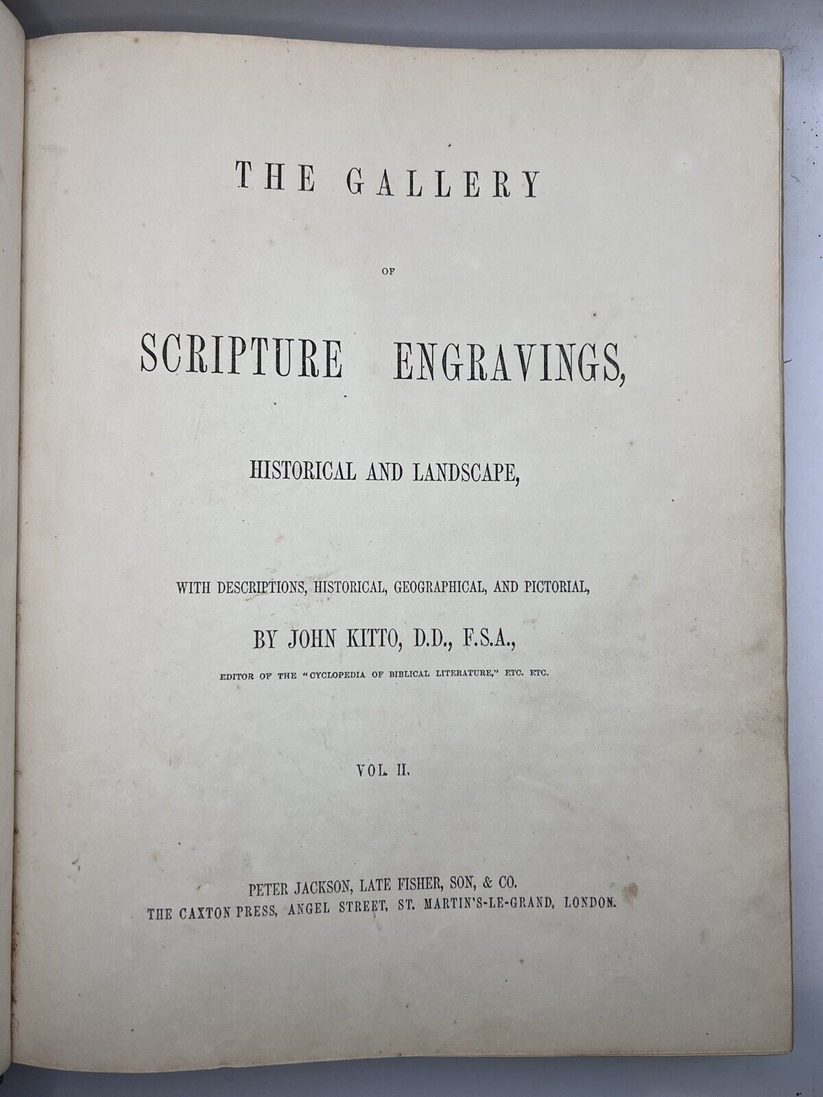 The Gallery of Scripture Engravings by John Kitto c.1855