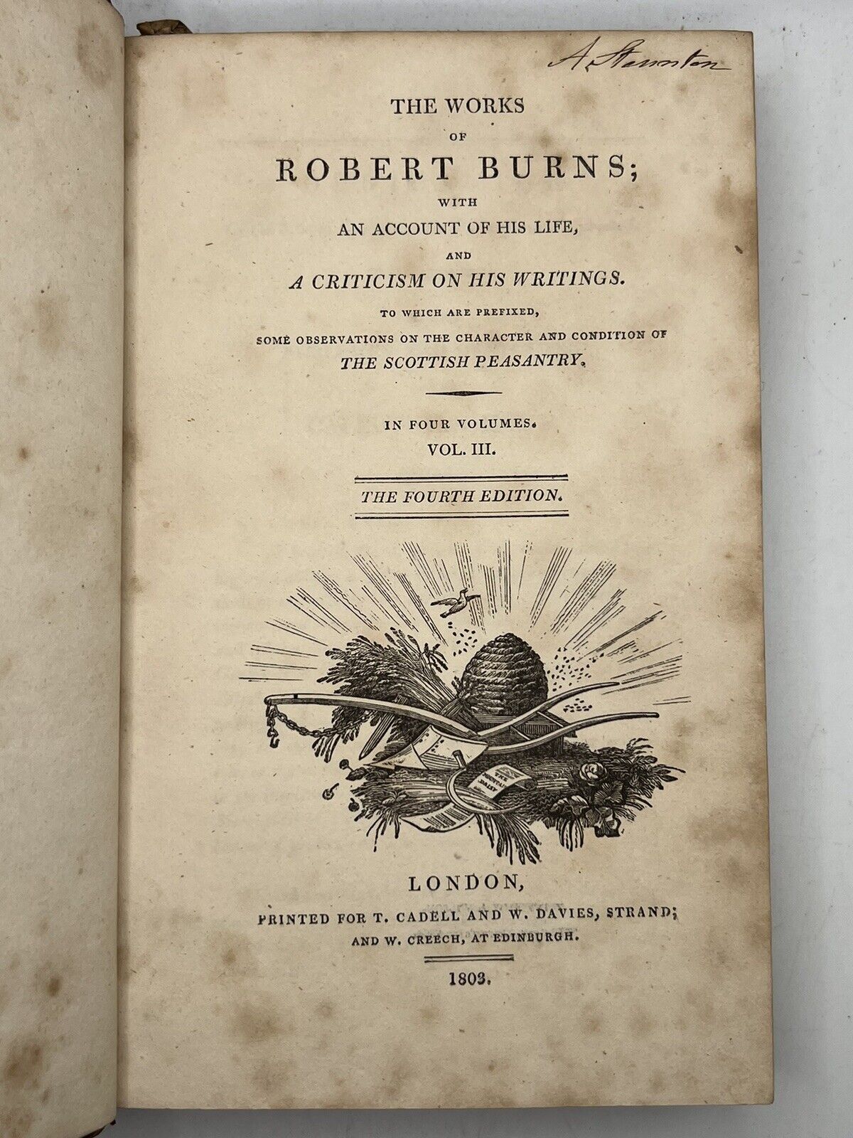 The Works of Robert Burns 1803 4th Edition