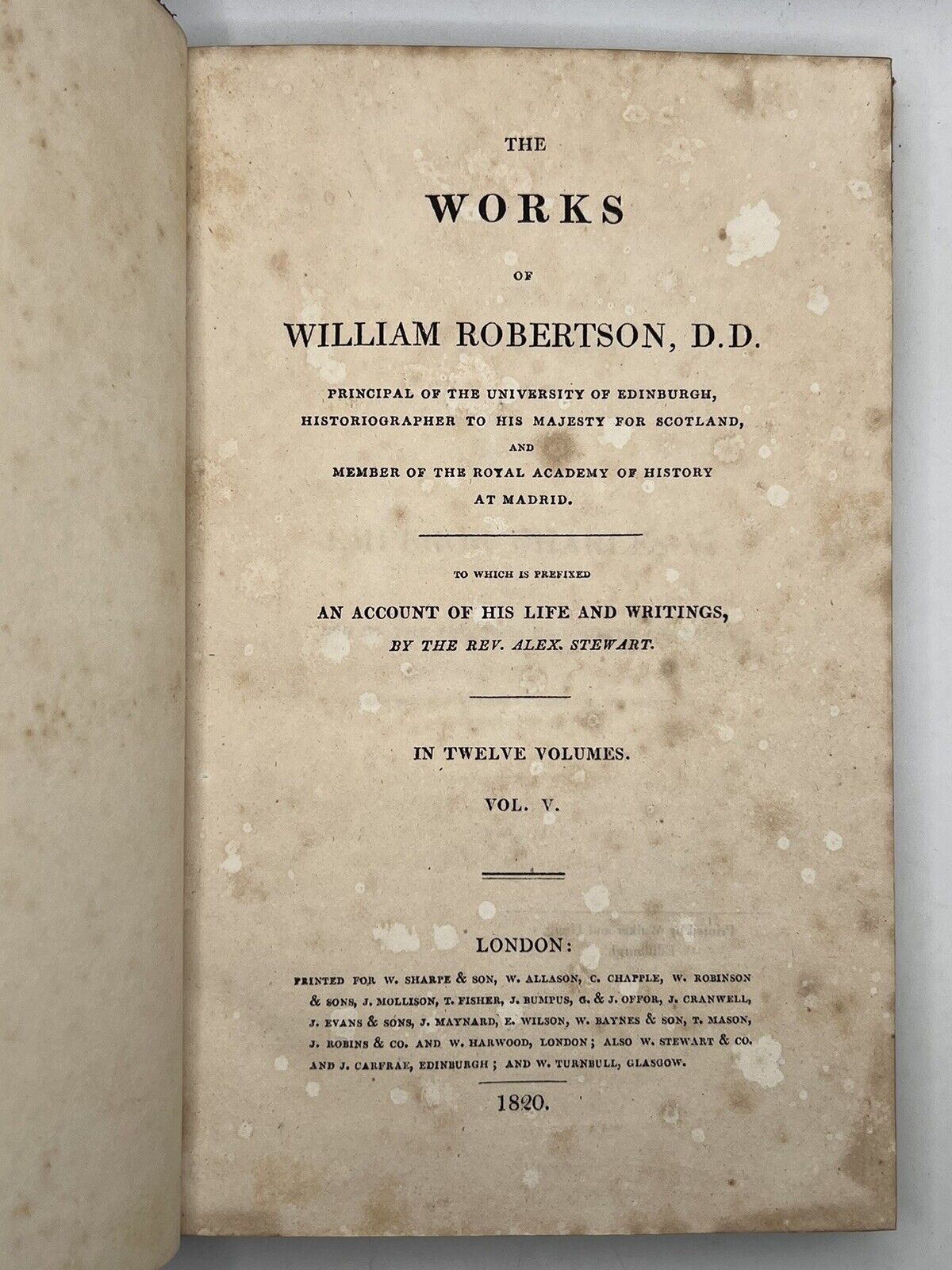 The Works of William Robertson 1820