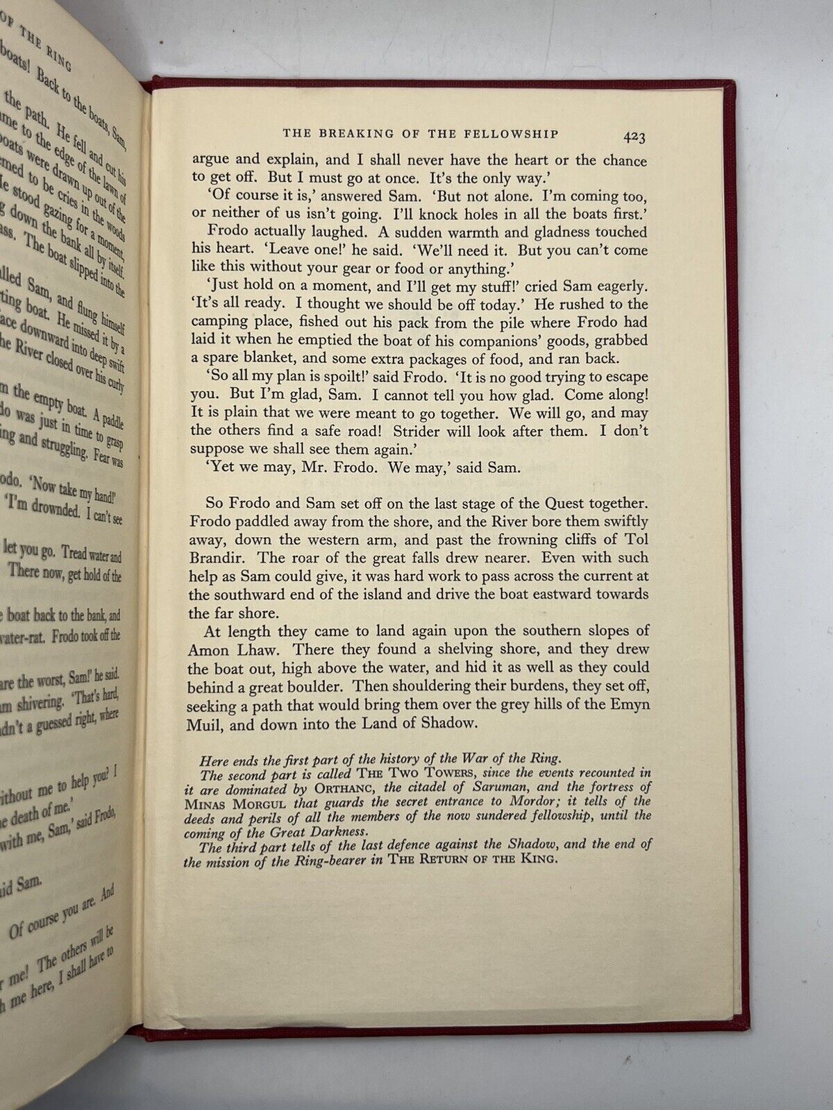 The Fellowship of the Ring by J.R.R. Tolkien 1954 First Edition Second Impression