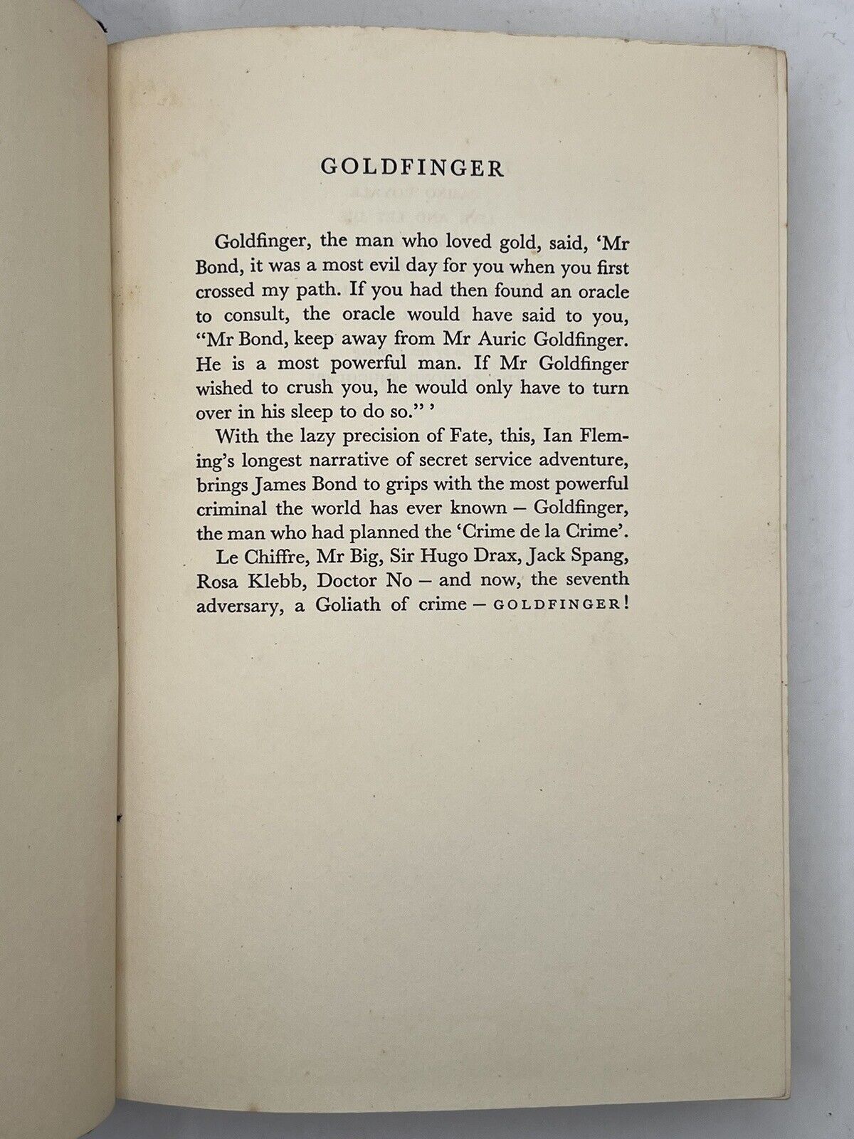 Goldfinger by Ian Fleming 1959 First Edition Second Impression