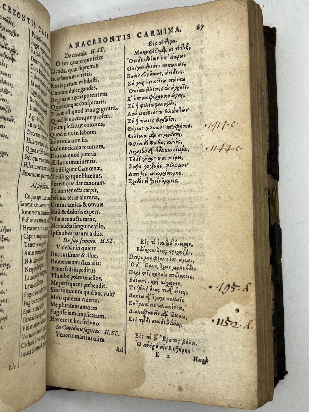 Pindar's Odes 1598 - with Sappho, Anacreon, etc .
