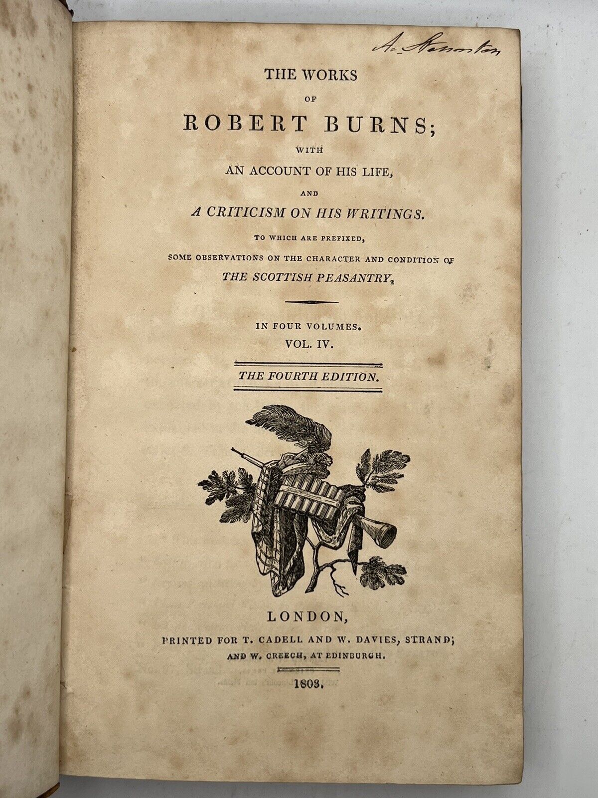The Works of Robert Burns 1803 4th Edition