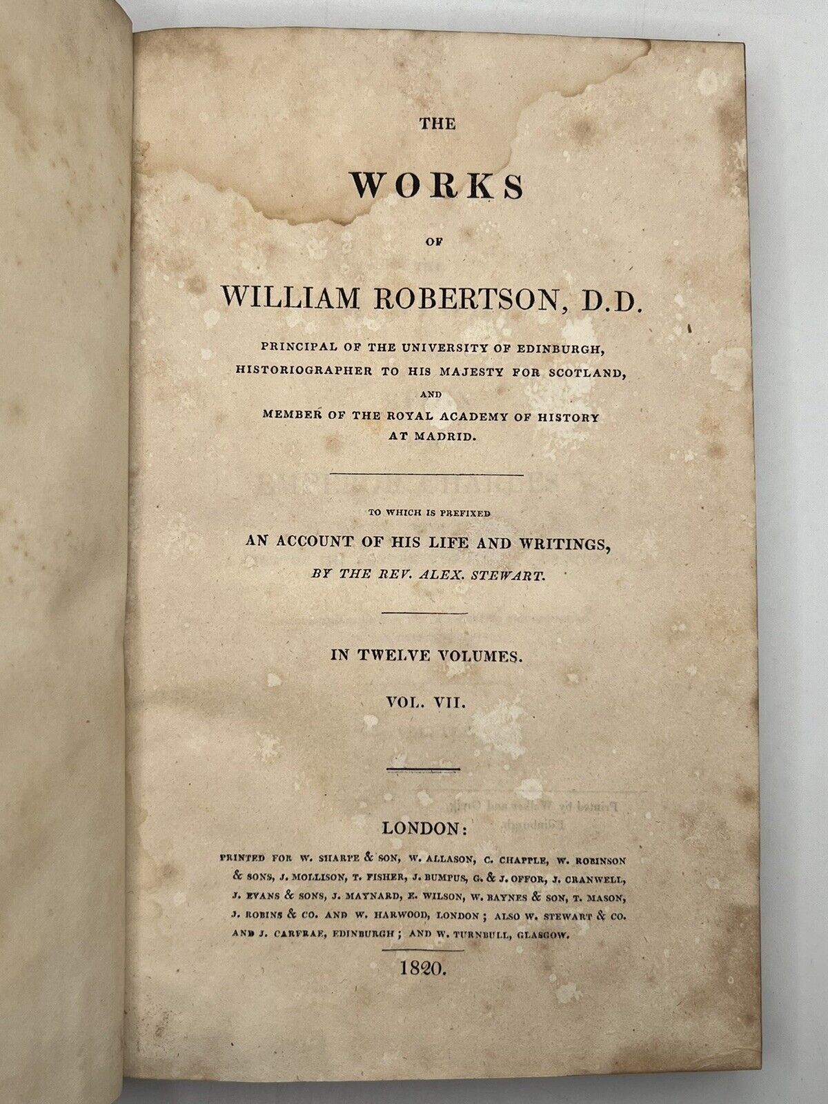 The Works of William Robertson 1820