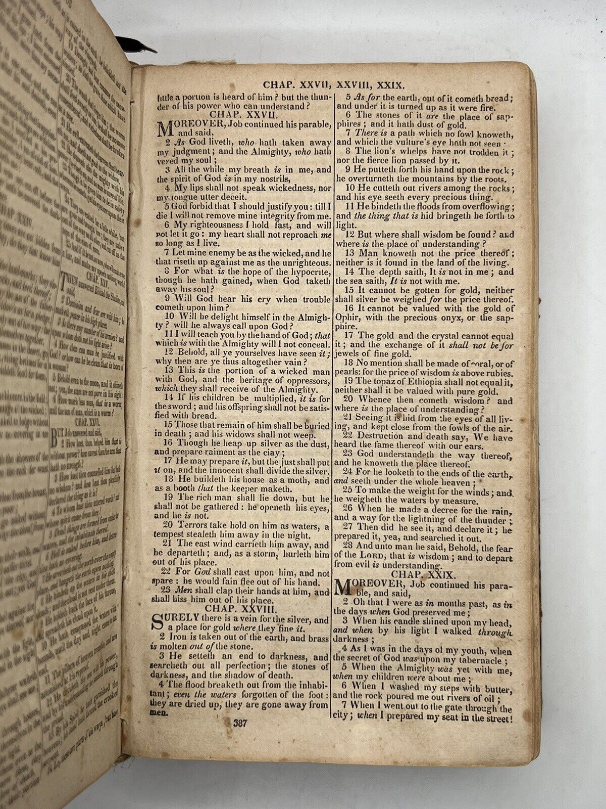 Antique King James Bible 1828 American Civil War Provenance