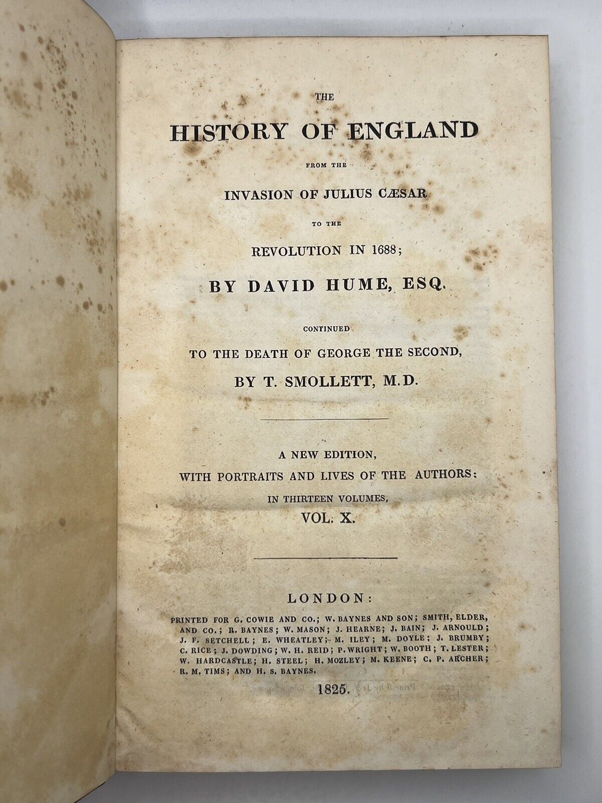 The History of England by David Hume and Tobias Smollett 1825
