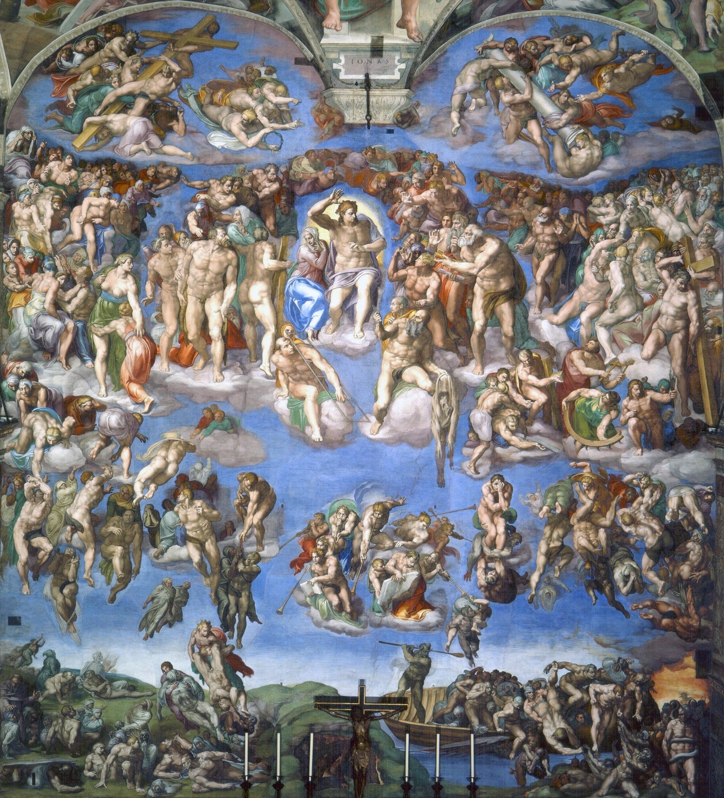 Circle of MICHELANGELO c.1550; Sketch for the Sistine Chapel Last Judgement