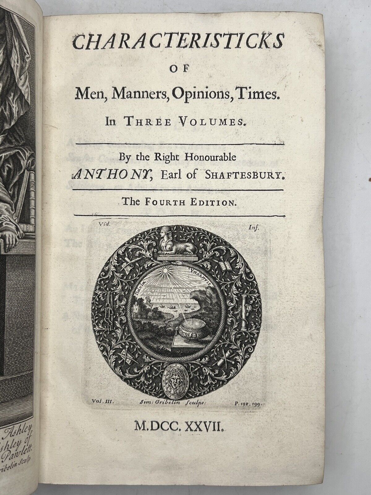 Characteristicks of Men by the Earl of Shaftesbury 1727